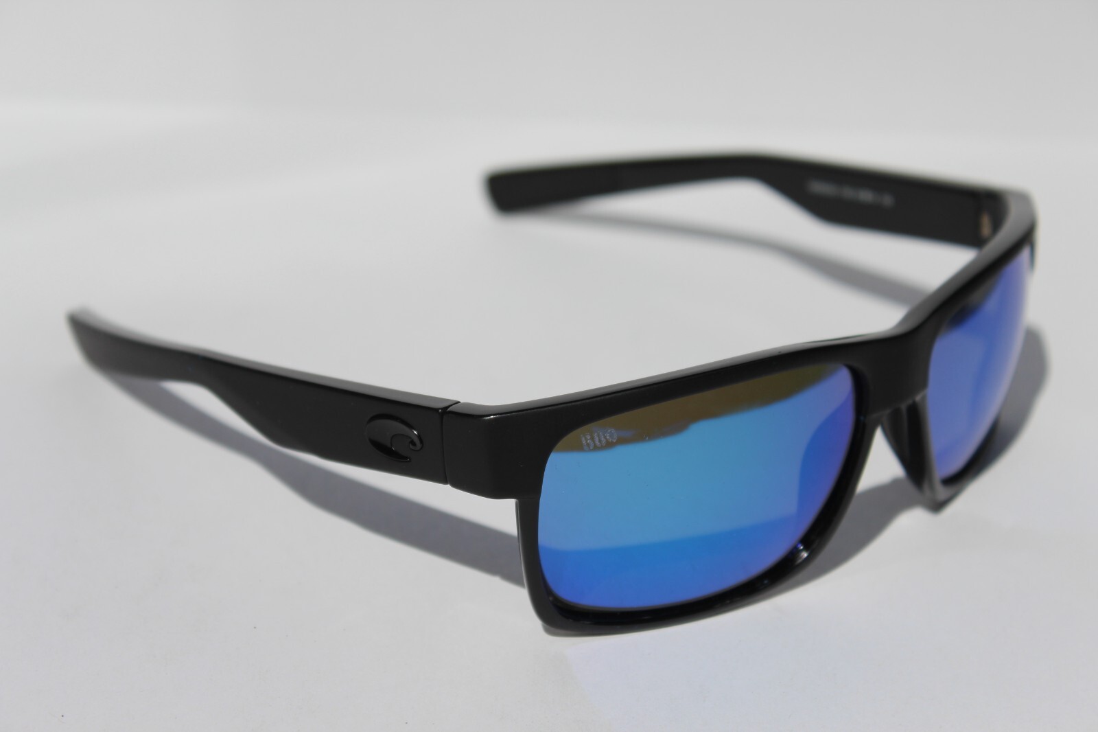 COSTA DEL MAR Half Moon 580G POLARIZED Sunglasses Black/Blue Mirror 580 NEW