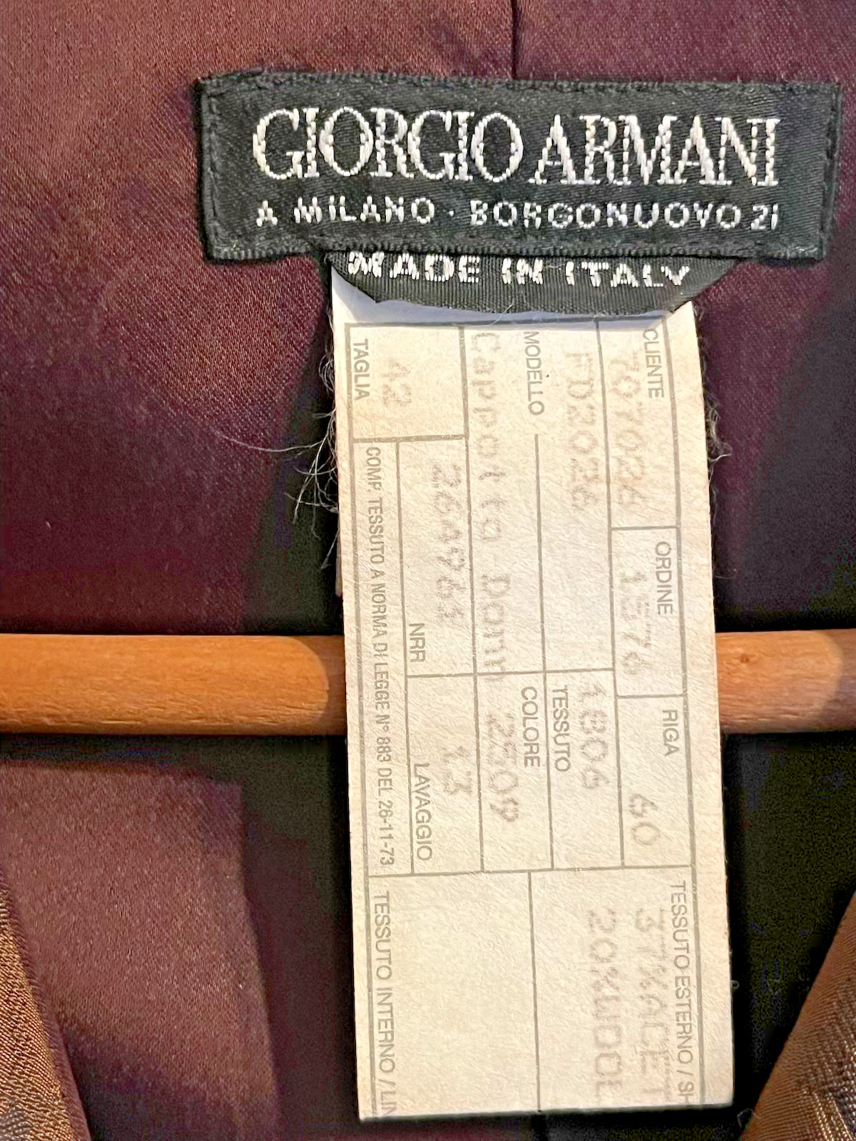 Giorgio Armani Long Coat Women’s 42 Customized with Vintage Mink Made in Italy