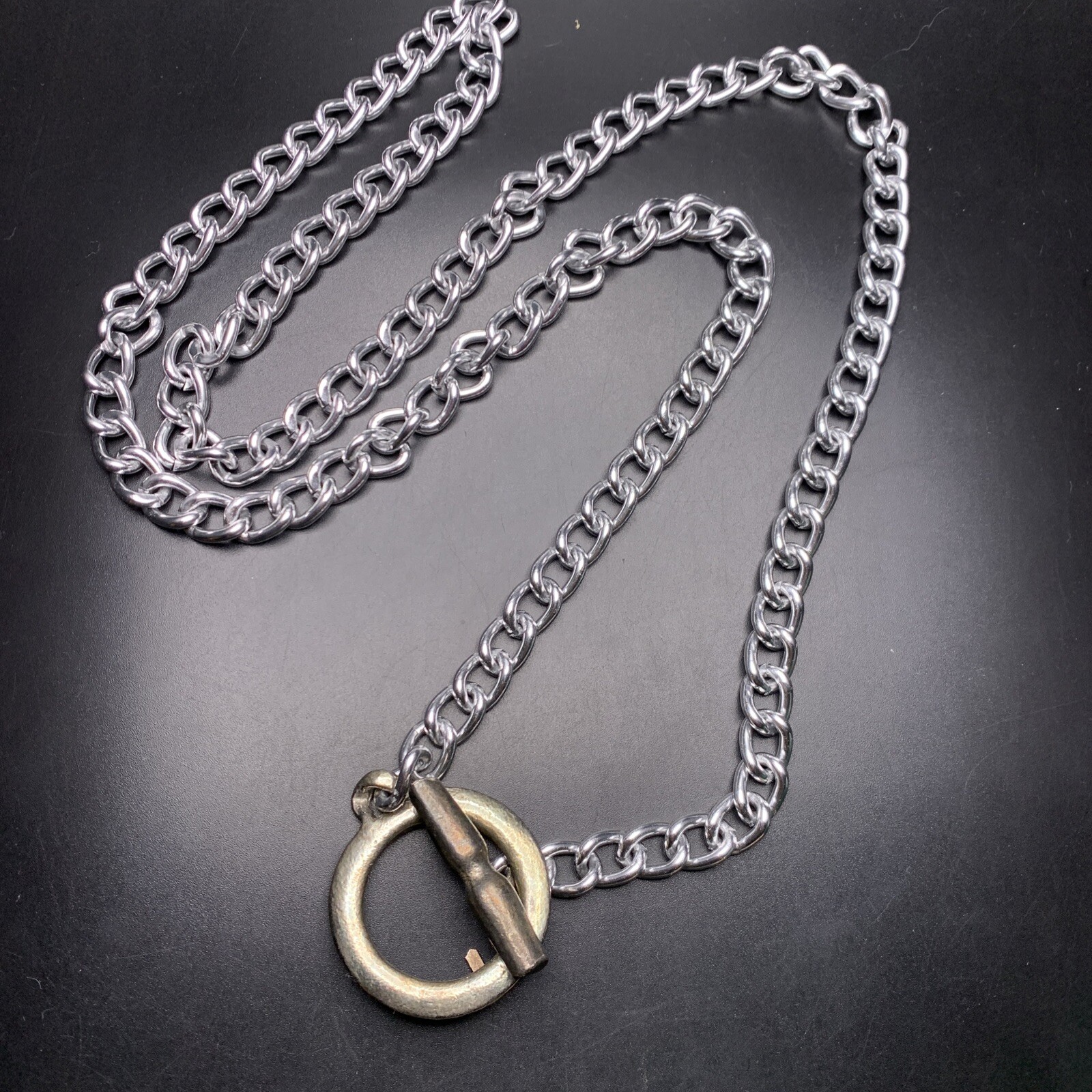 Silver Tone Chain Belt Adjustable 34 35 36 37 38 39 40 41 42 Inch Vintage