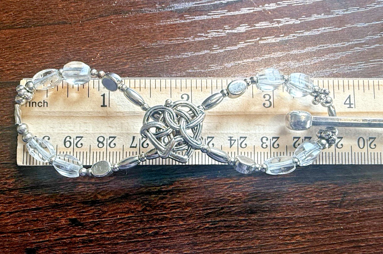 Lilla Rose Flexi Clip Celtic Heart with Crystal Beads Size Large