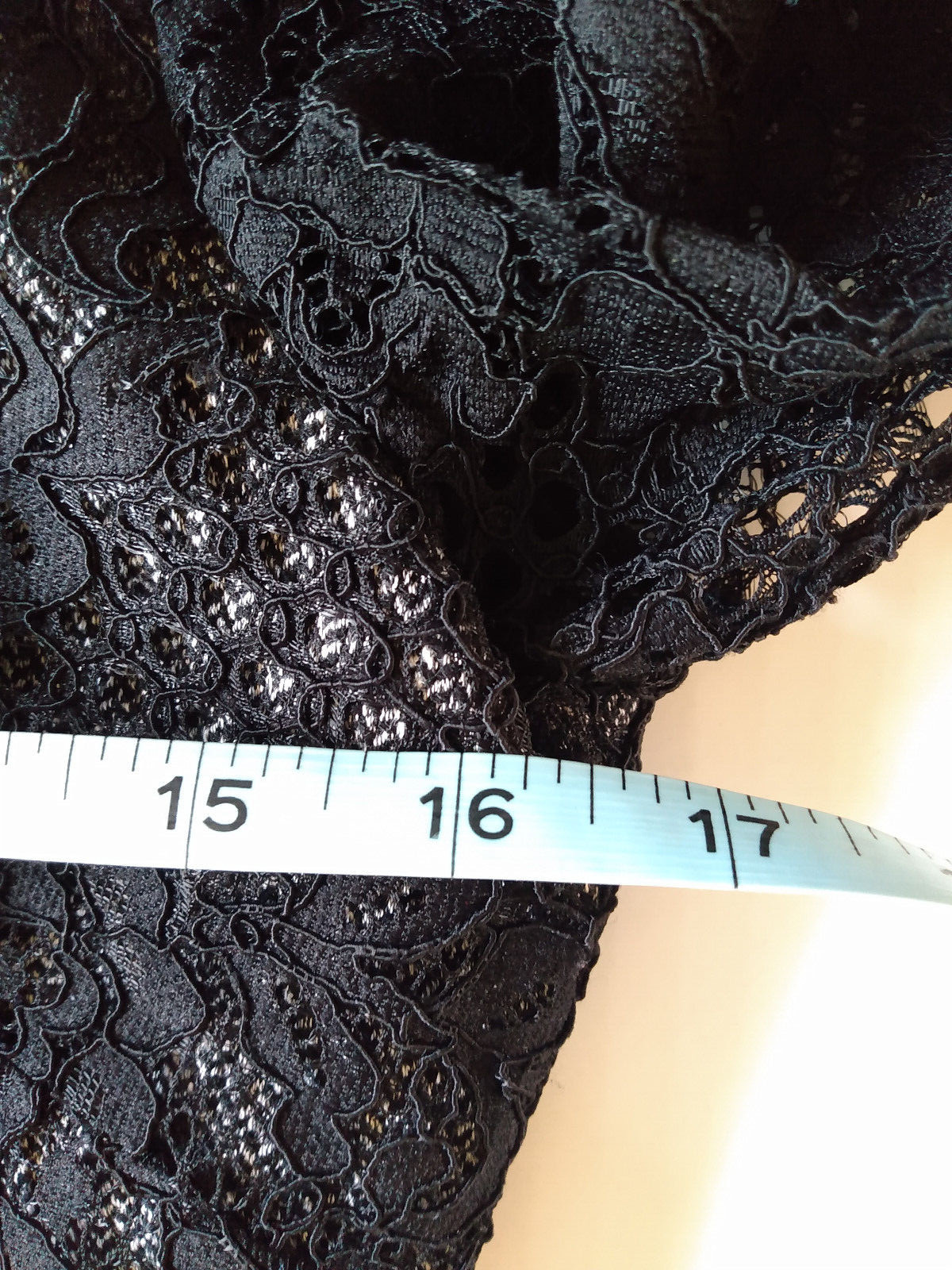 Antonio Melani Dress Size 4 Black Lace 3/4 Sleeve Sheath Above-Knee Zip Back