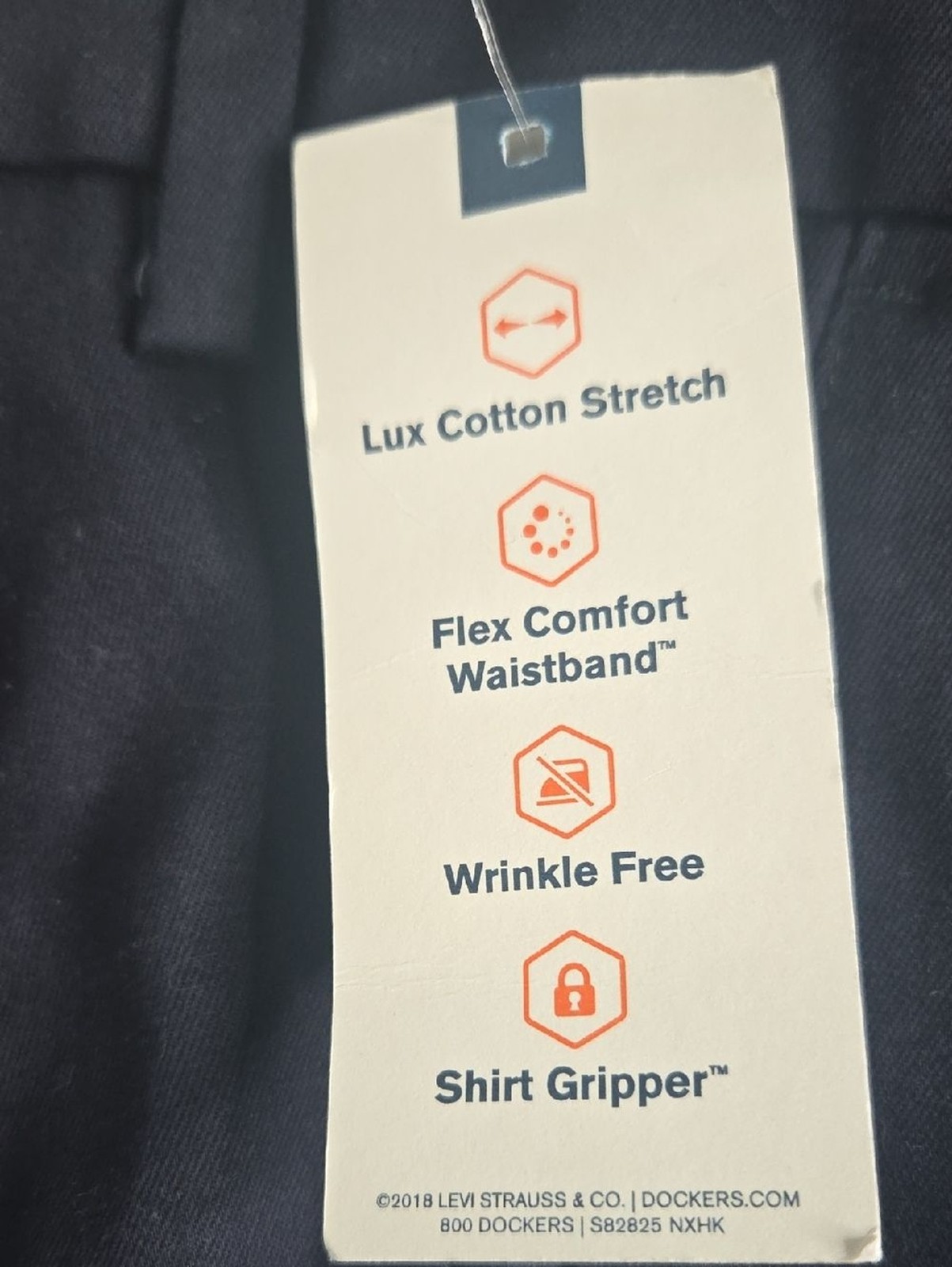 Dockers Signature Khaki Straight Fit Pants 36×34 NWT Navy Flat Front NWT