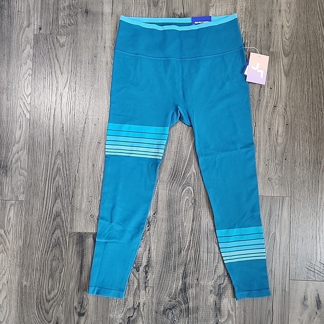 Womens Joy Lab 7/8 Length Leggings High Rise Blue Aqua Size Large NWT