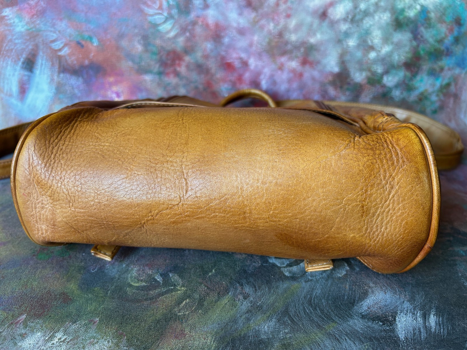 Vintage LE DONNE Saddle-Tan Leather Backpack, Made in Colombia