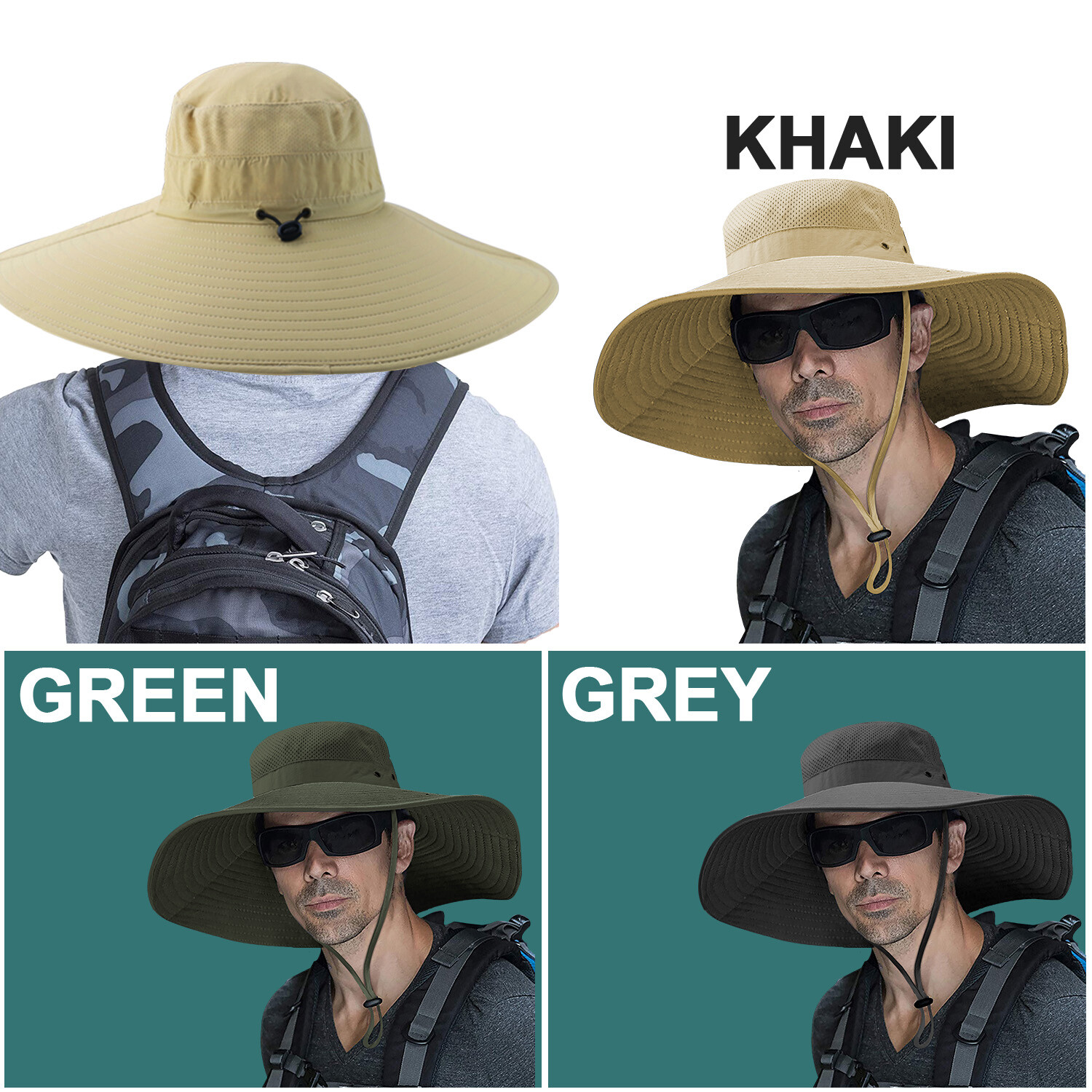 Sun Hat for Men – Waterproof UPF 50+ Wide Brim Bucket Hat, Packable for Travel