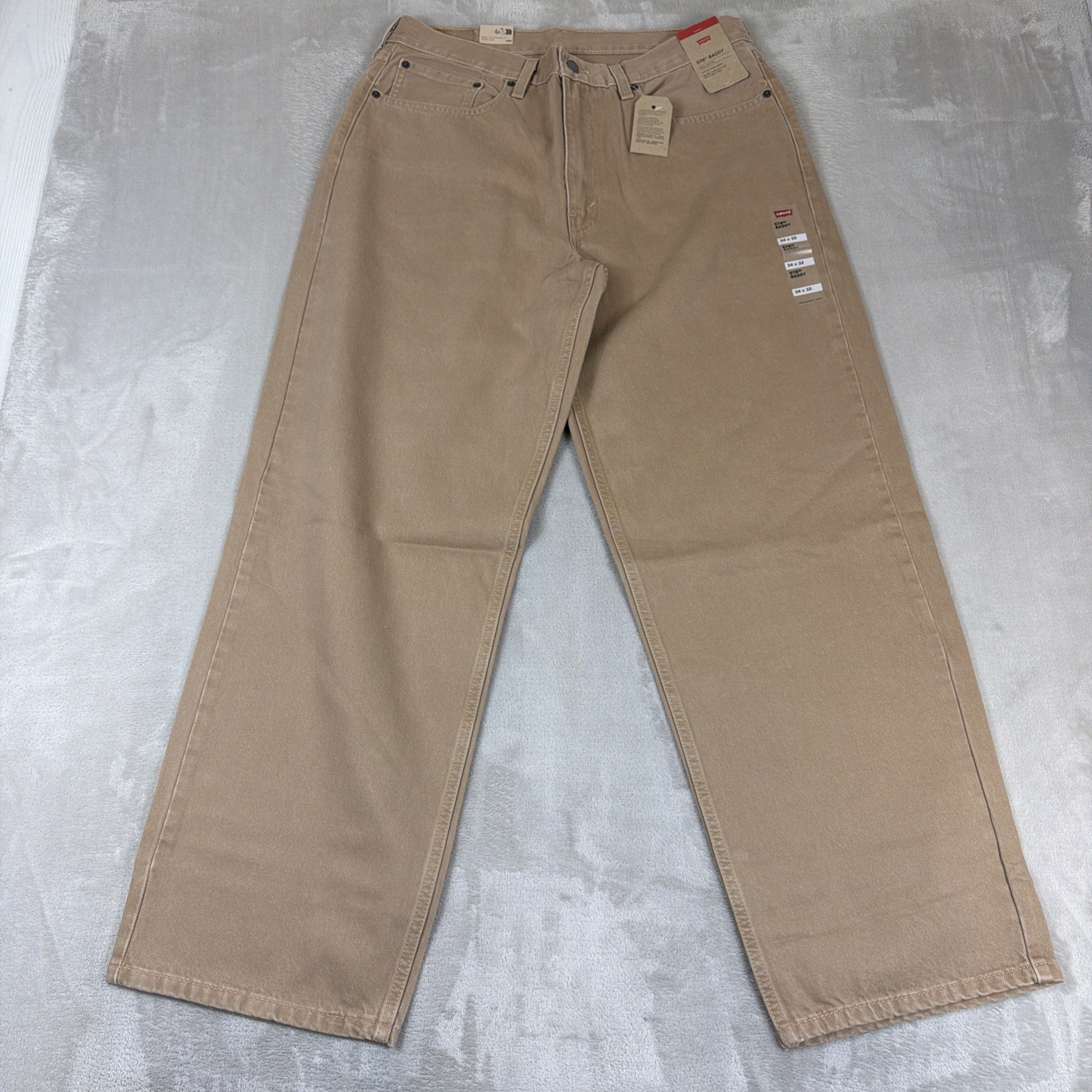 Levi’s 578 Baggy Denim Jeans Men’s Size 34×32 Tan/Khaki Cotton