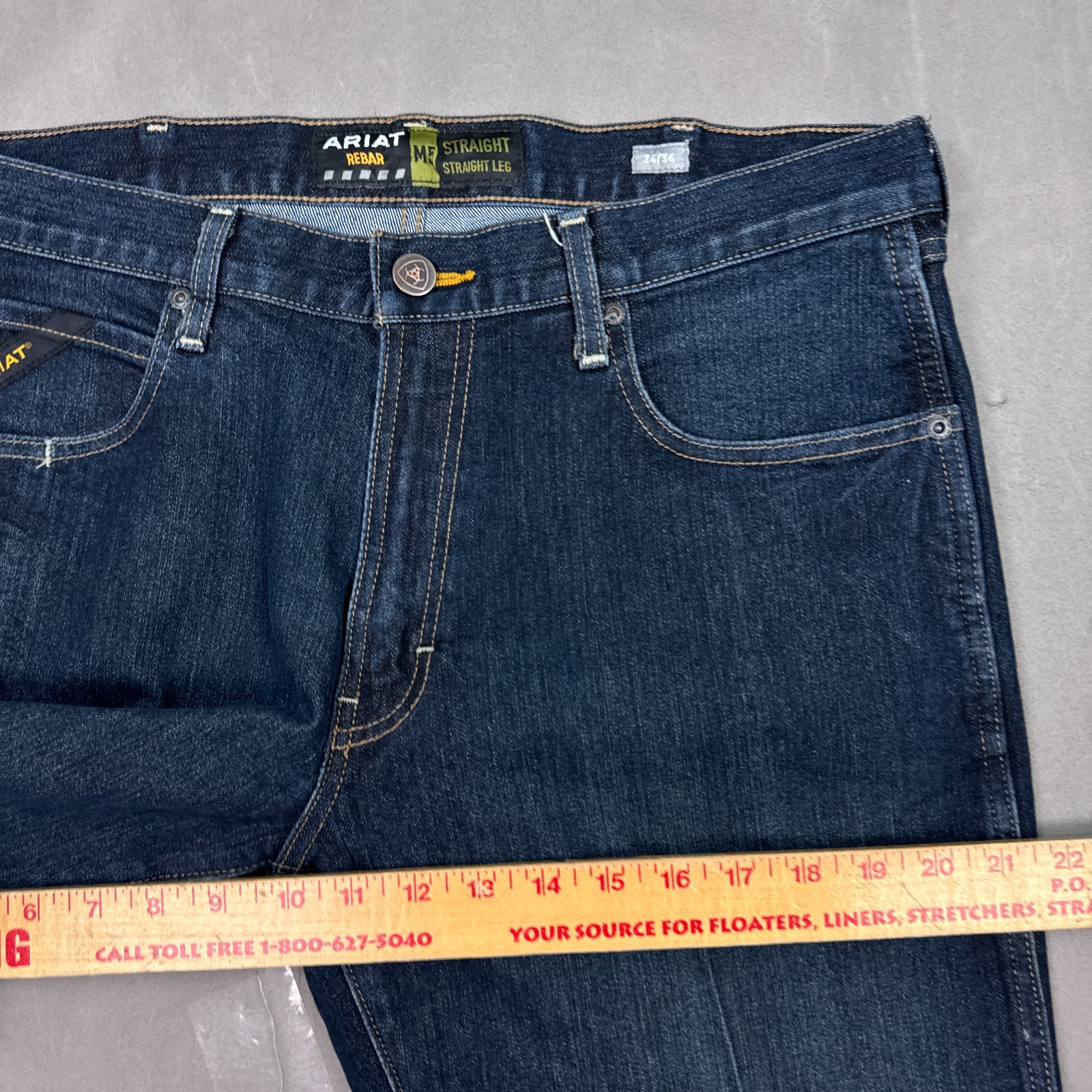 Ariat Jeans Men 34×36 Blue M4 Rebar Stackable Workwear Dark Faded Durastretch
