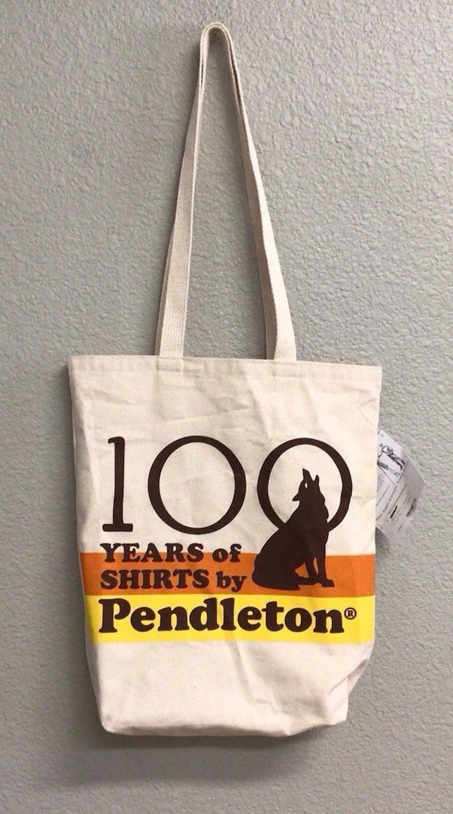 Pendleton Canvas Tote Bag NWT 100 Years Of Shirts NEW Commemorative Graphic