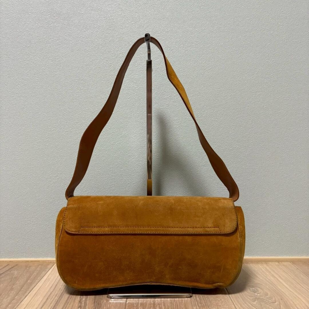 Salvatore Ferragamo One Shoulder Bag Gancini Suede Camel Vintage Auth From Japan