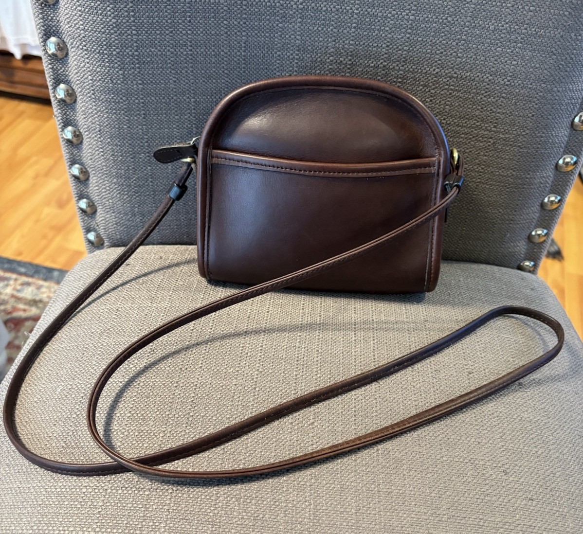 🔥Vintage Coach Abbie Zip #9017 Crossbody Bag Mahogany Leather Made in USA, EUC