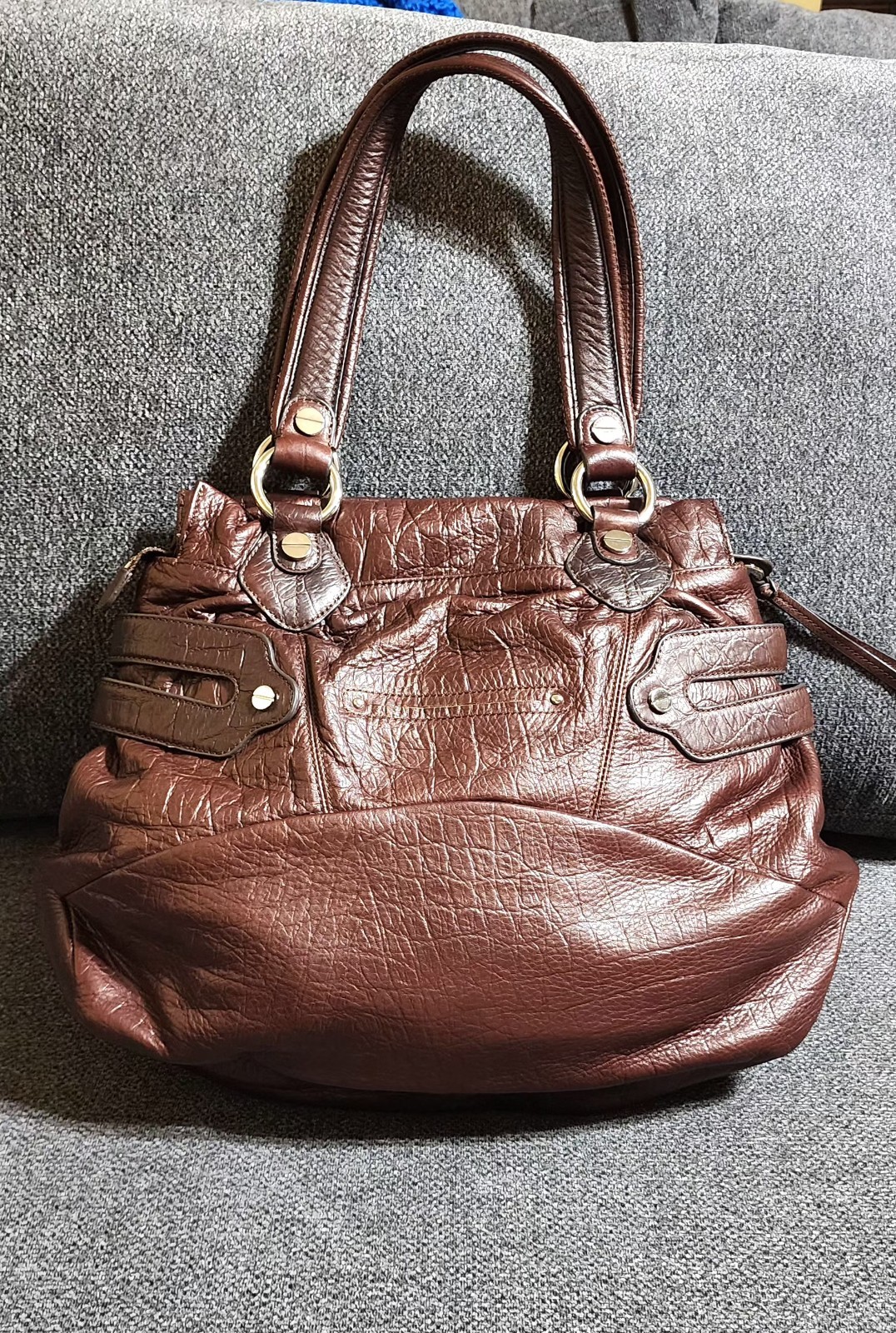 NWT B Makowsky Brandy Brown Eden Croco Zip Tote Hobo Bag Leather Purse $308