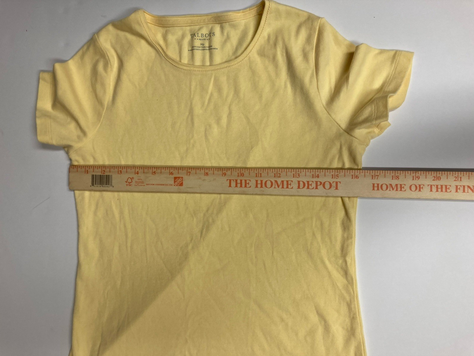 Talbots Women’s Yellow Solid Scoop Neck Short Sleeve Knit T-Shirt MP Petite