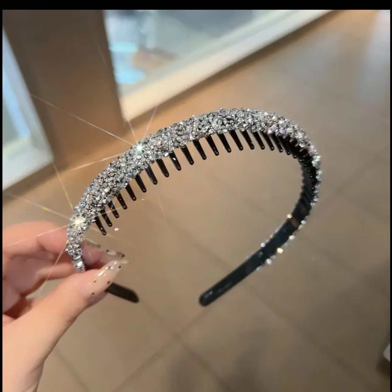 Bedazzled Crystal Encrusted Set 3 Headbands Black Grey White Diamond Hair Gift