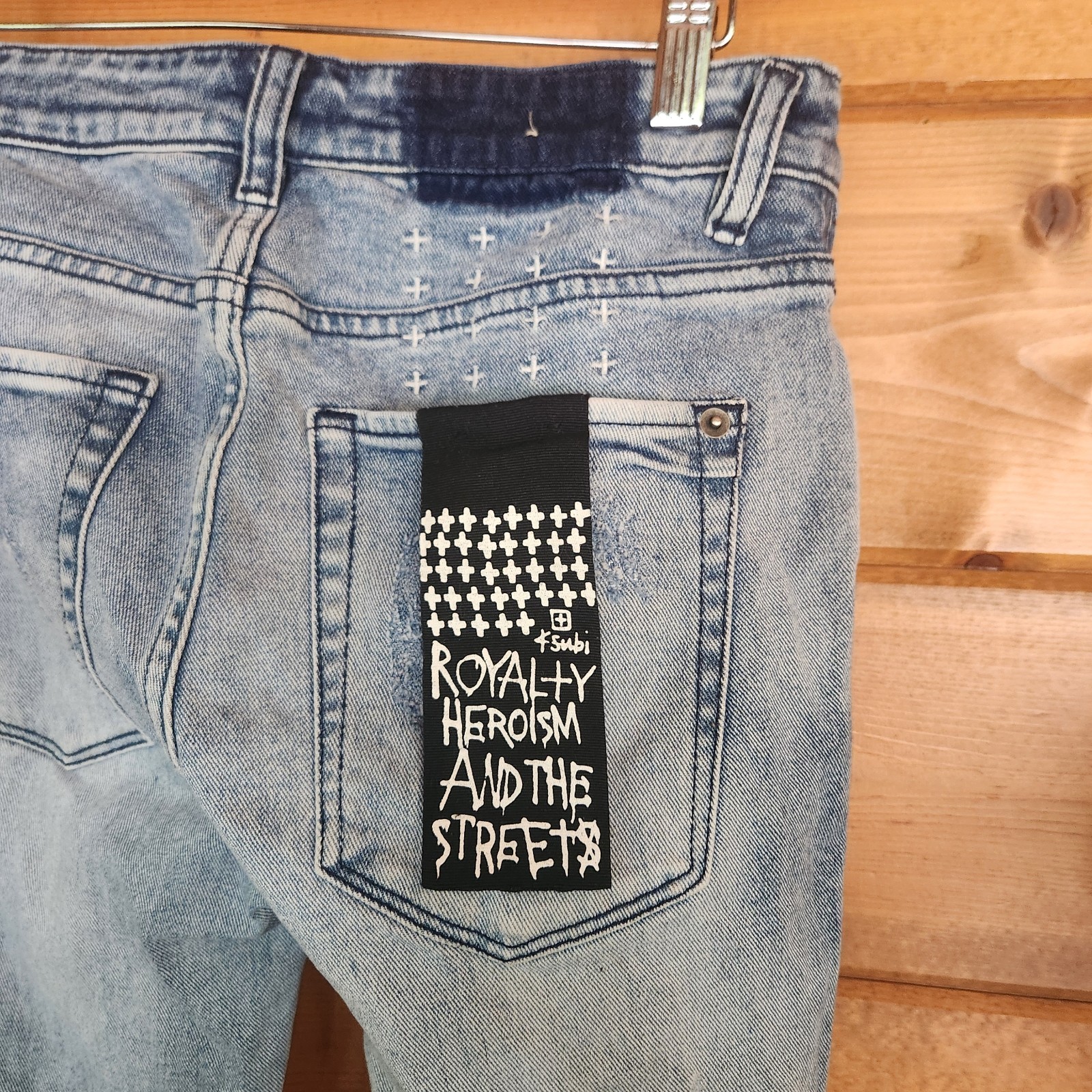 Ksubi Van Winkle 098 Trashed Dreams Stretch Jeans Distressed Embroidered Size 30