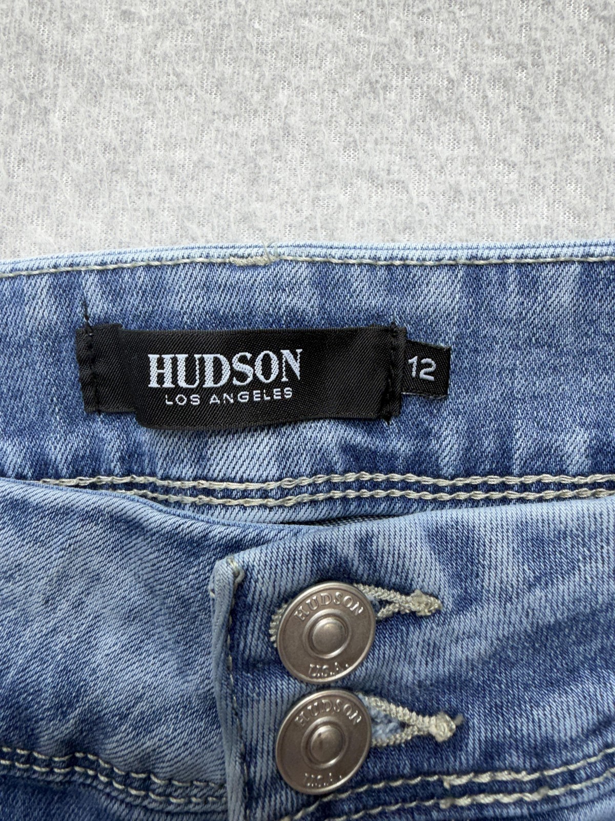 Hudson Jeans Womens 35×28.5 Blue Medium Wash Straight Stretch Denim Tag 12