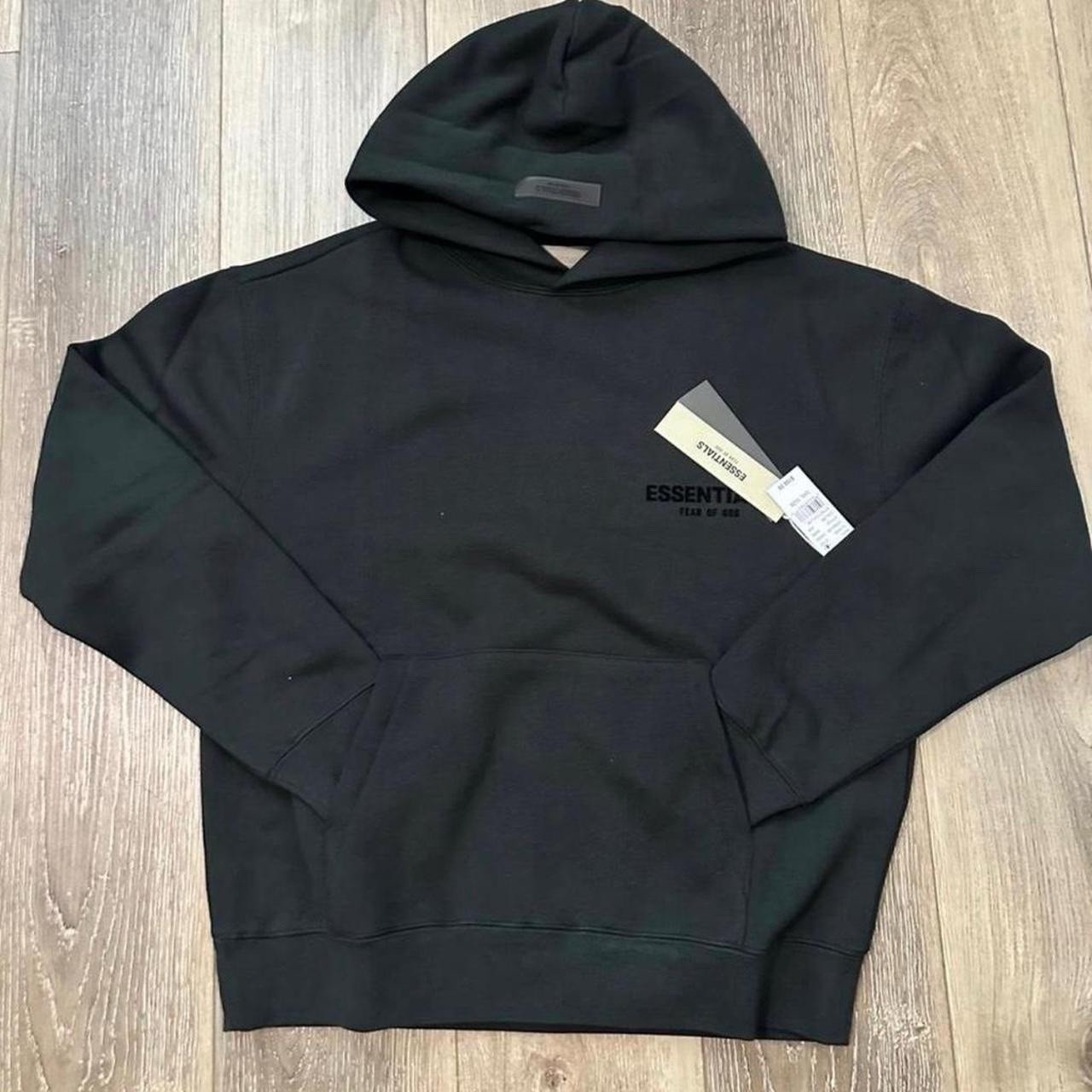 Essentials Fear of God Men’s Pullover Hoodie M Gray/Black Logo Kangaroo Pocket