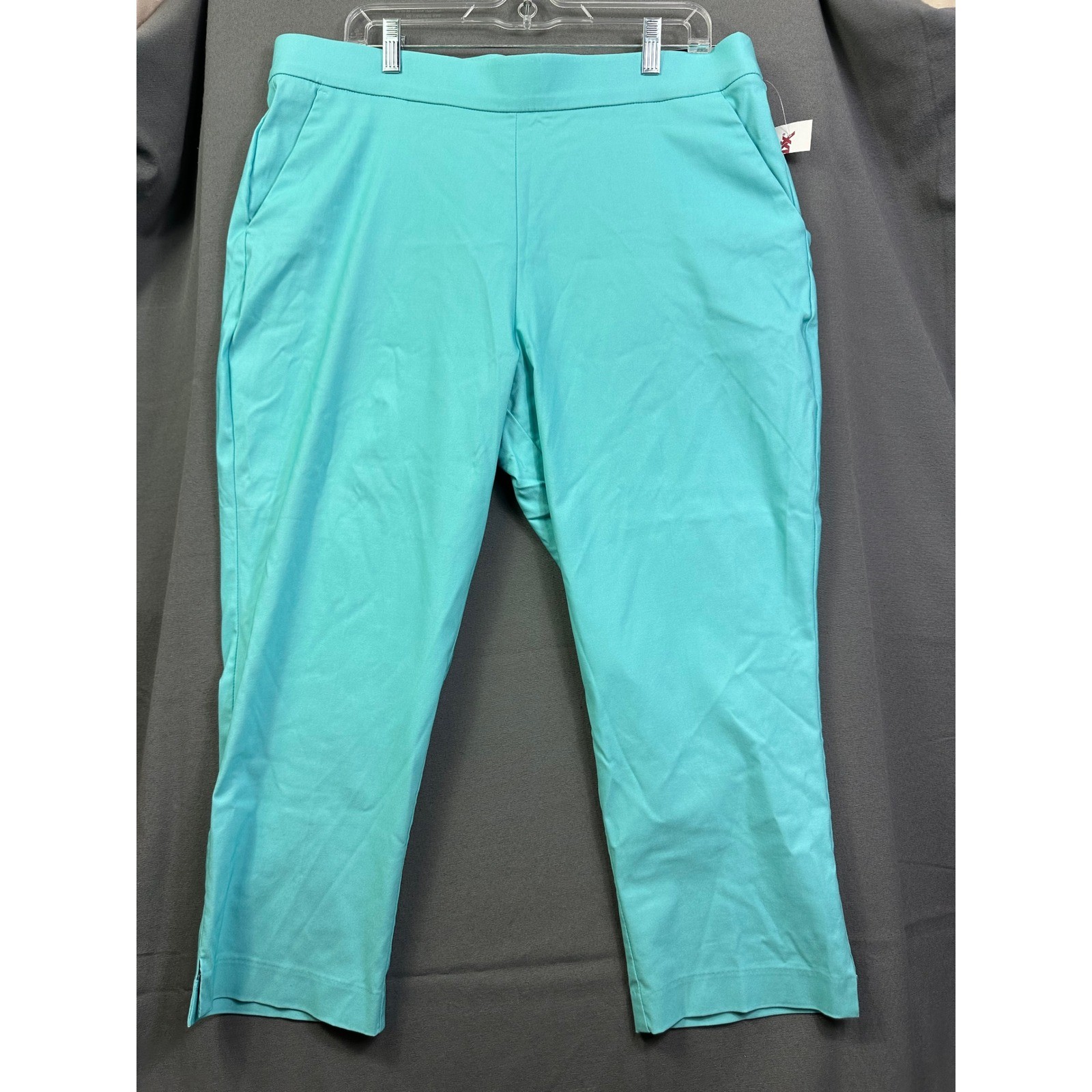 Counterparts Luxe Stretch Mid Rise Crop Pants Angel Blue Teal Turquoise XL New
