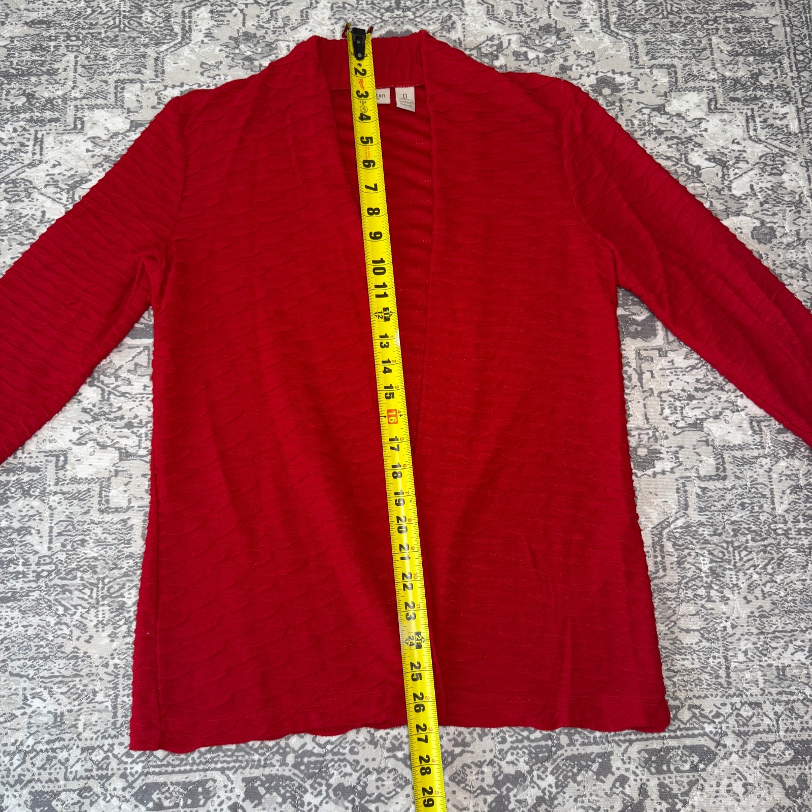 Chico’s Easy Wear Red Lightweight Open Cardigan Size 0 (Small/Medium)