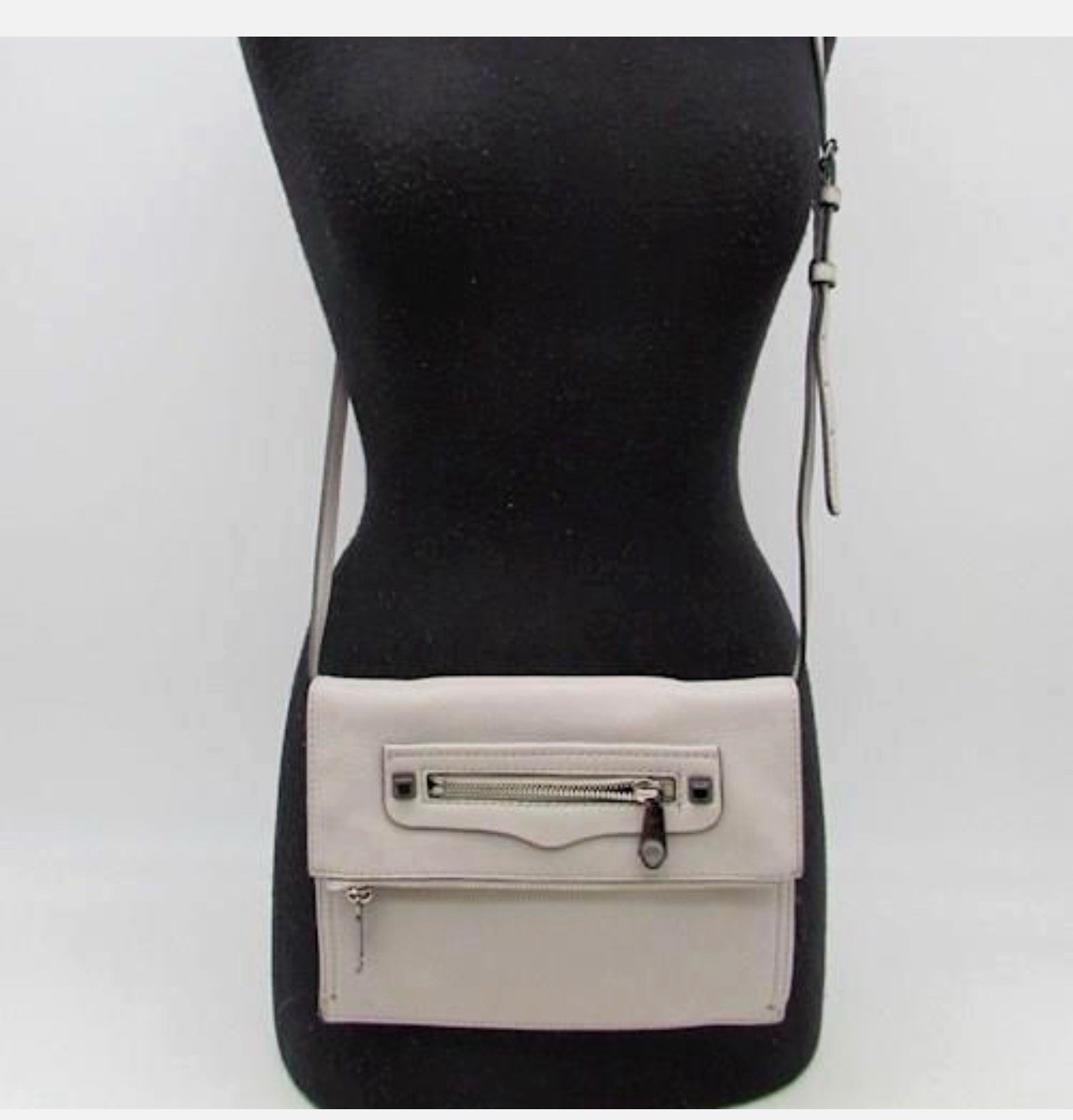 Rebecca Minkoff Small Distressed Regan Clutch in Putty