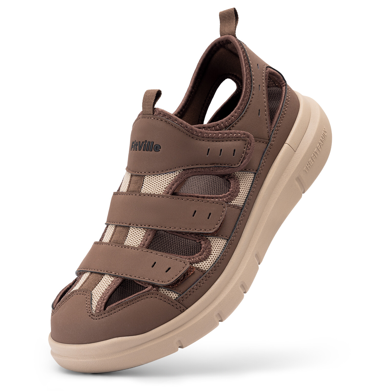 FitVille Diabetic Sandals for Men Casual Comfort Outdoor Sport Adjustable Shoes