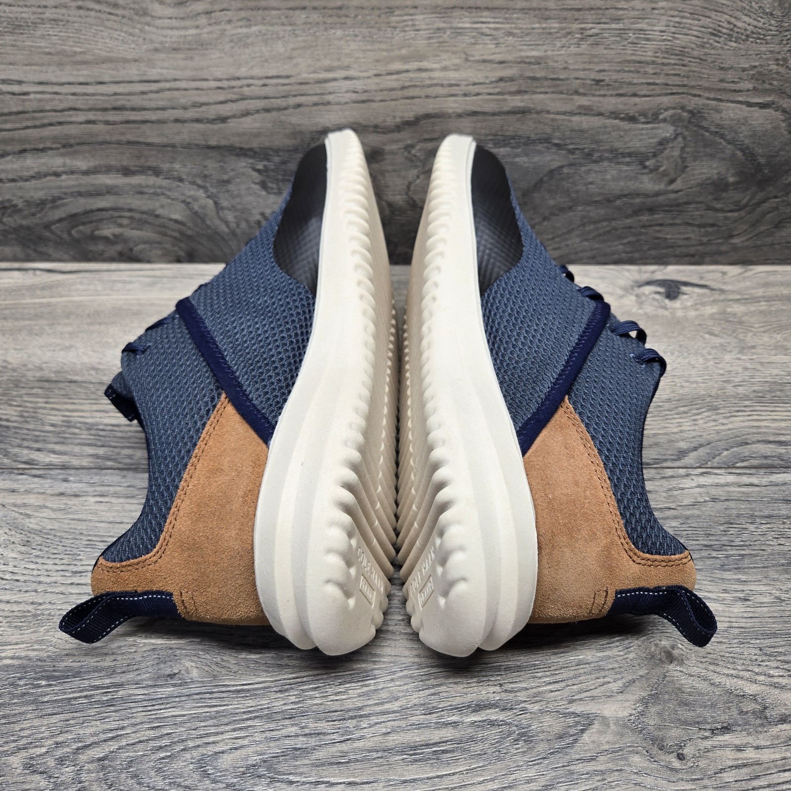 Cole Haan Grand+ Hybrid Sneakers Navy Blue Woven Leather Comfort Shoes Mens Size