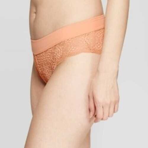Auden Womens Lace Cheeky Size XL (16) Micro Waistband Prairie Peach Panties