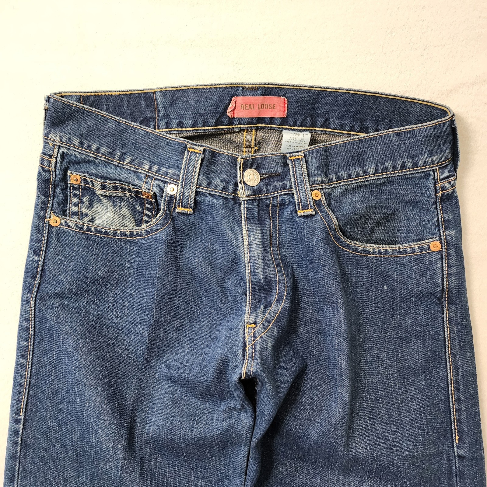 Vintage Levis Type 1 Baggy Jeans Mens 34×32 (36×28) Denim Wide Y2K Real Loose