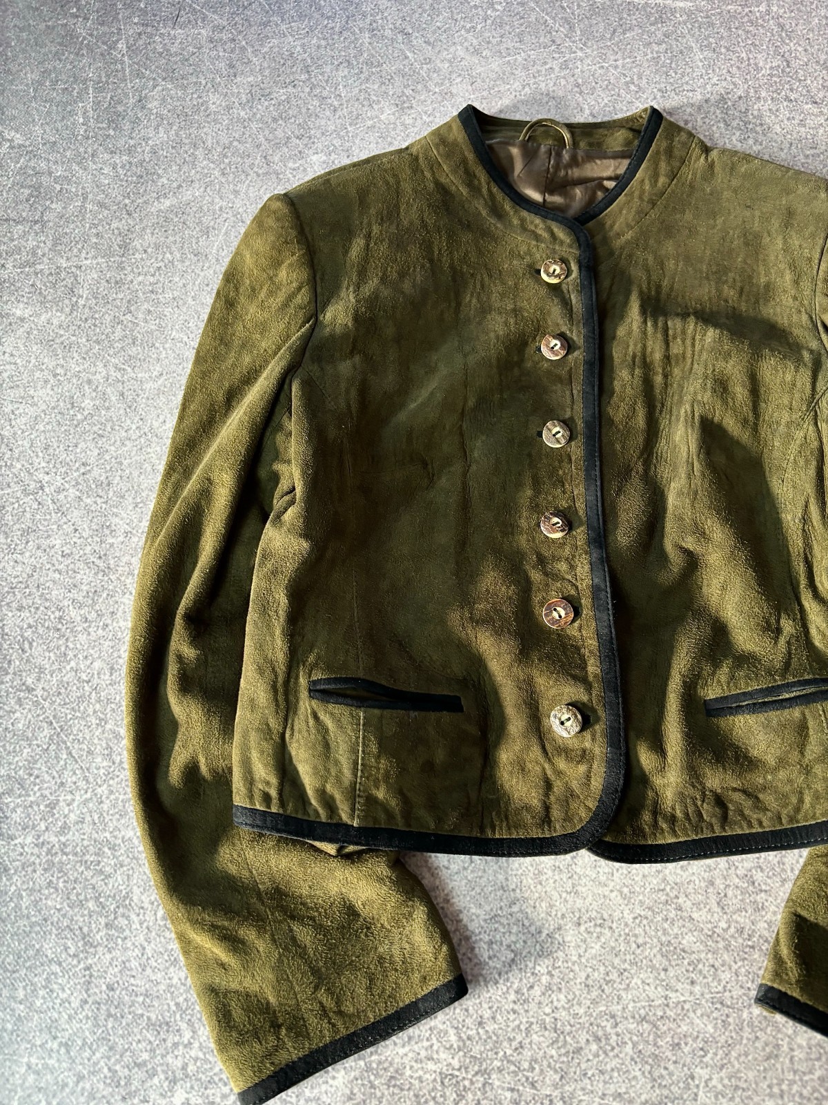 VTG Cropped Napoleon Military Suede Jacket Miyake Stlye! PPFM Mad Punk Vibe