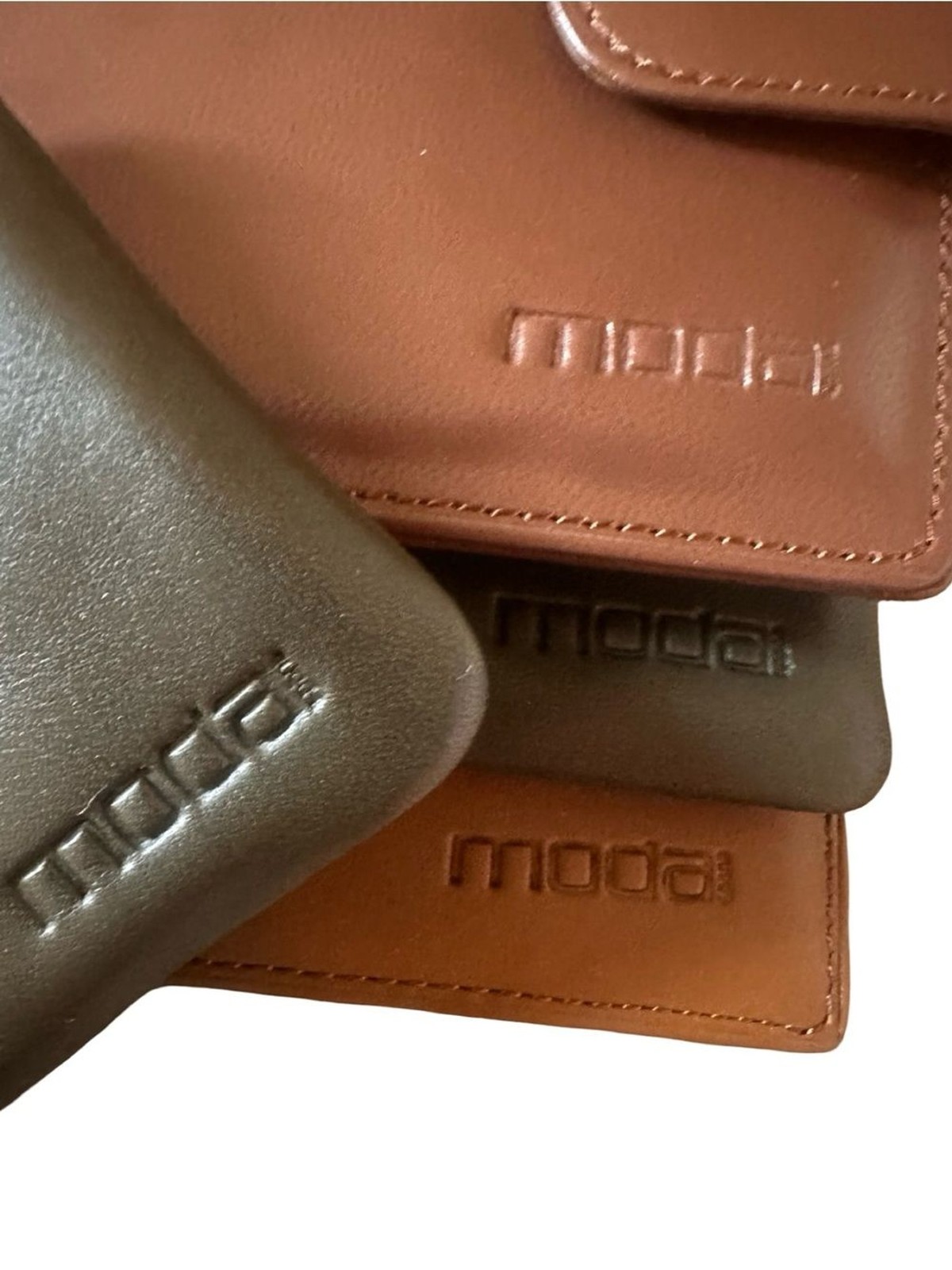 Moda Brown and Tan Leather Wallet and Pouches Set