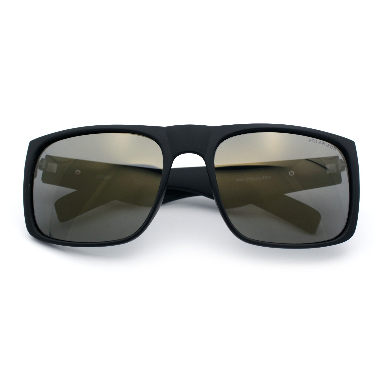 Mens Kush Polarized Mirrored Classic Sport Horn Rim Plastic Rectangle Sunglasses