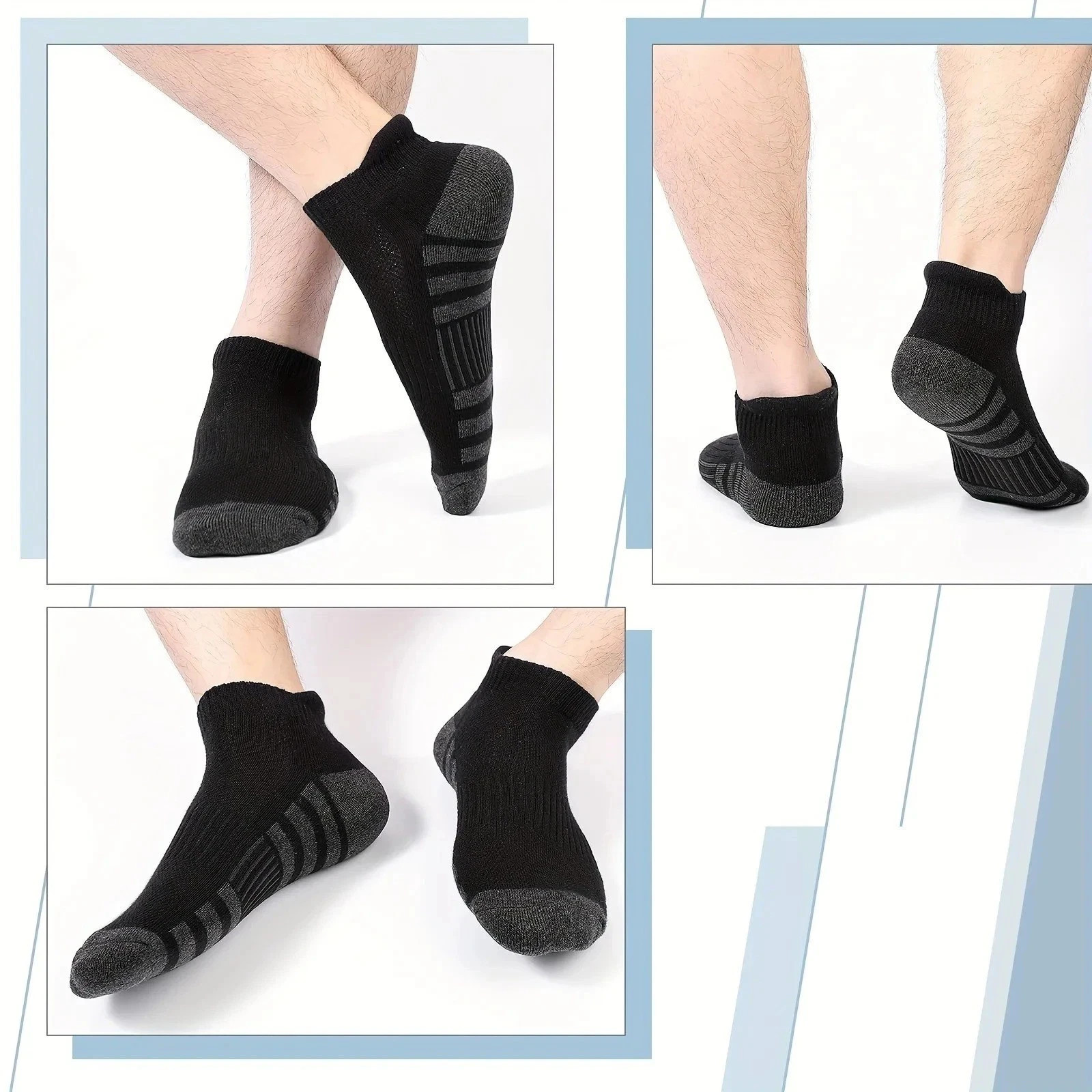 6-12 Pairs Mens Plain Solid Cotton Sports Ankle Athletic Socks Low Cut Size 9-13