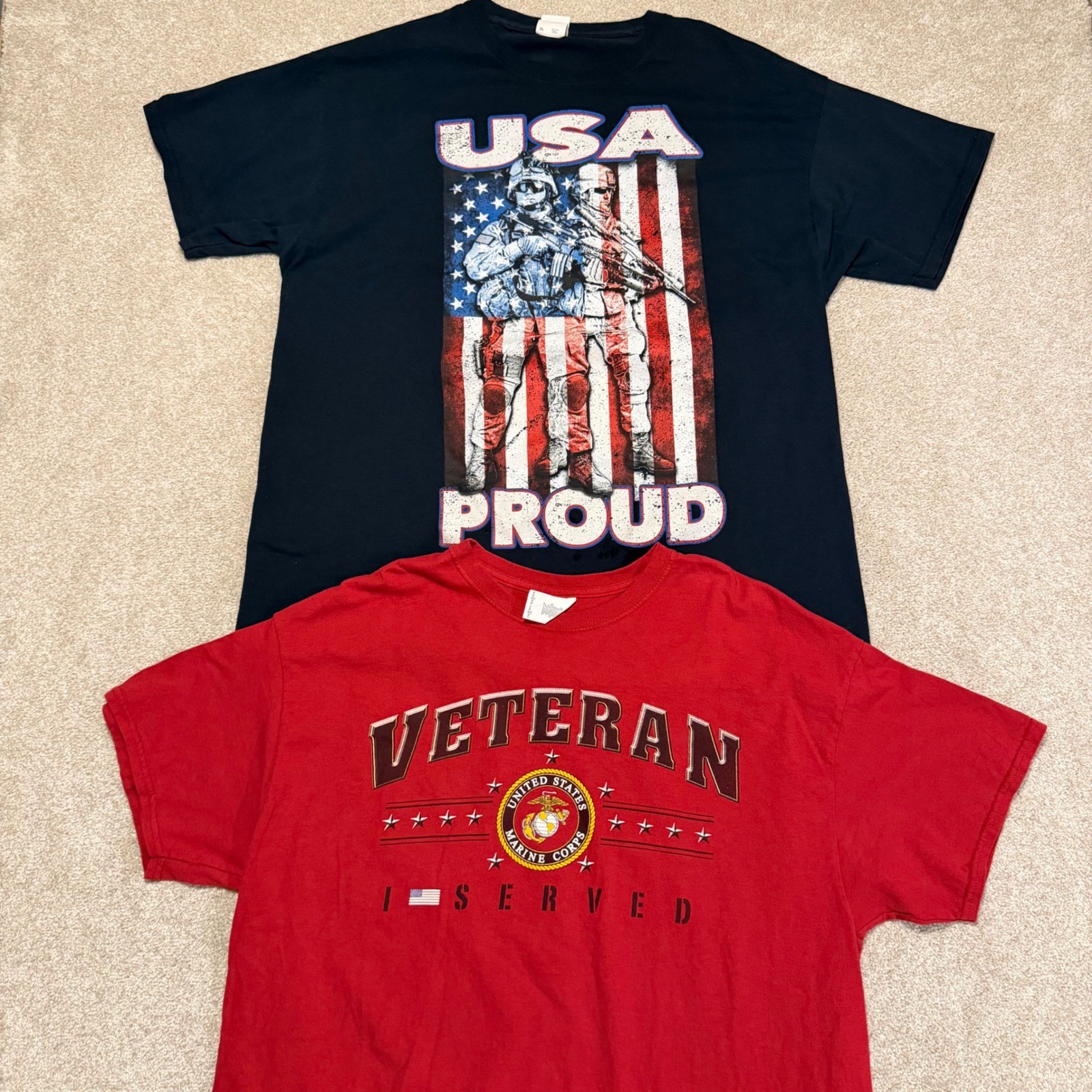 Patriotic T-Shirt Bundle Mens XL Multi Color Marine Corps Veteran 4 Pack