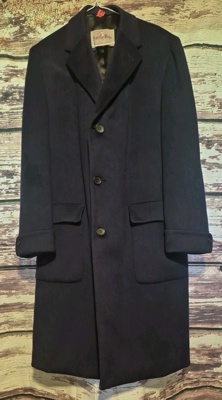 Vintage 1950s Savile Row chesterfield over Coat 40 tall Strachan England Union m