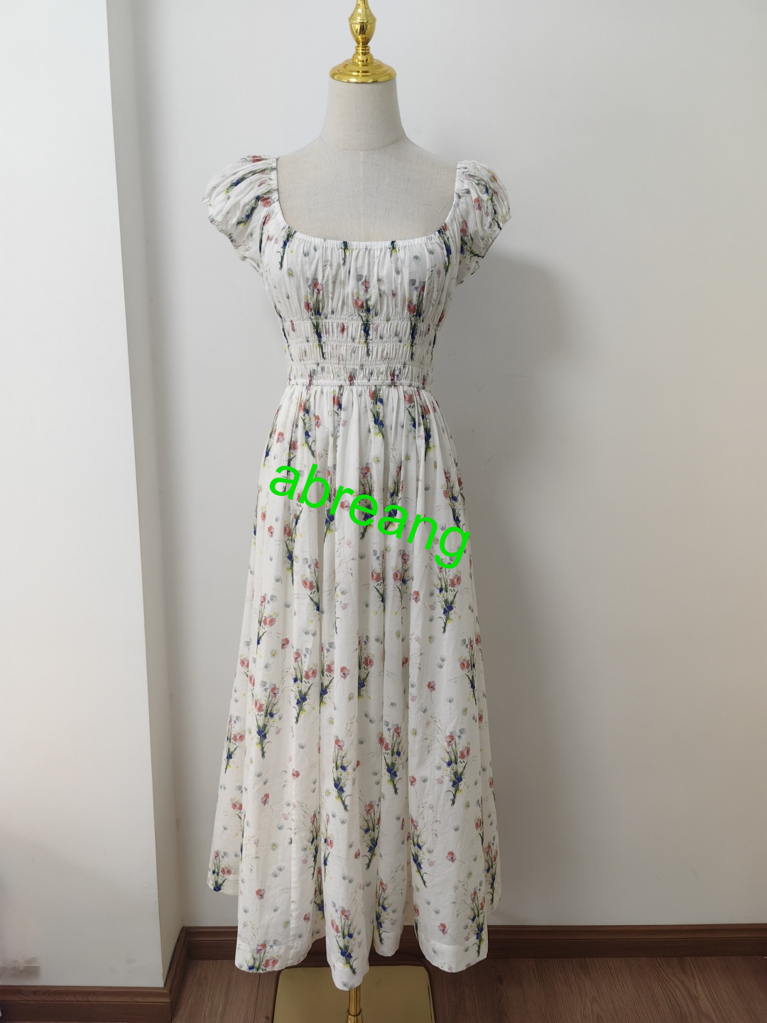 Doen Organic Cotton Short Sleeve Floral Printed Midi Dress for Women 2025 XS SML