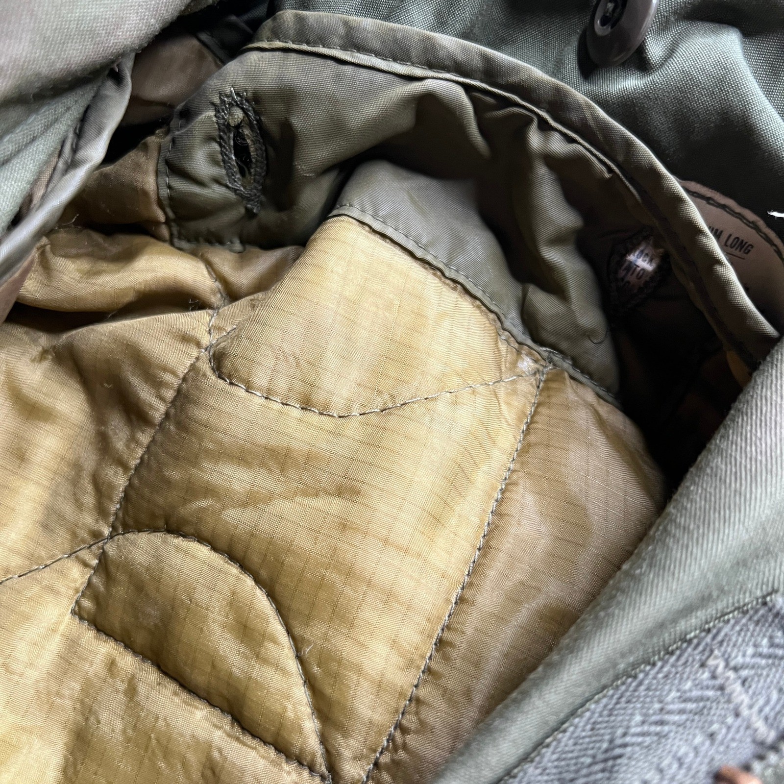 Vintage 1976 US Military M-65 Field Jacket Winfield Olive Drab Medium Long Liner