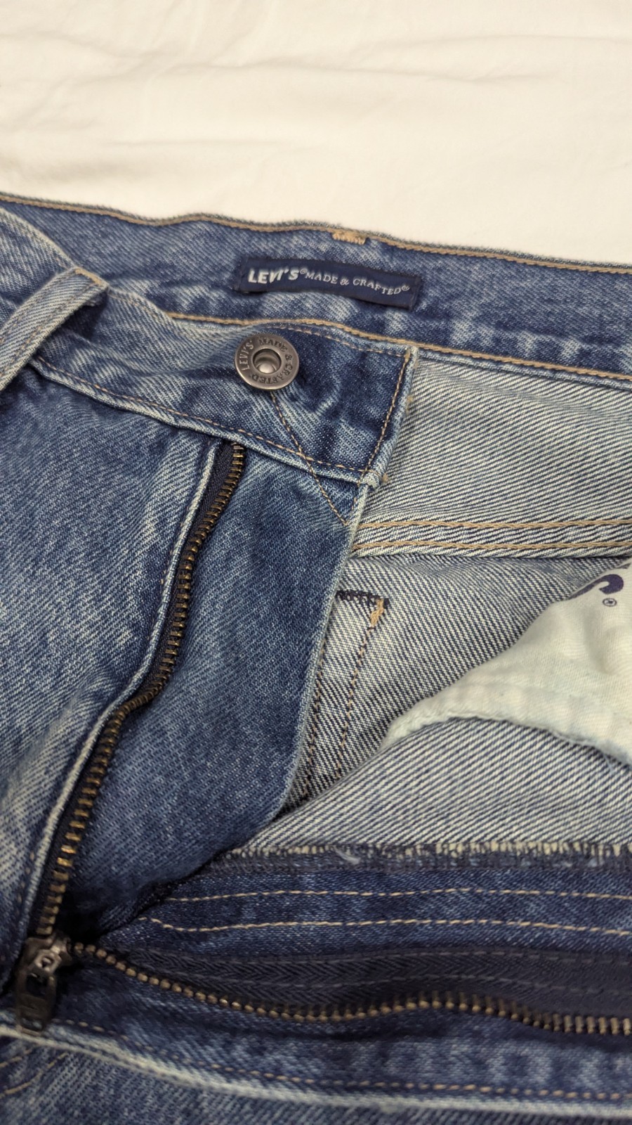 Levi’s Made Crafted Column Pant Denim Jeans W26 L27 Women’s Blue Organic Cotton