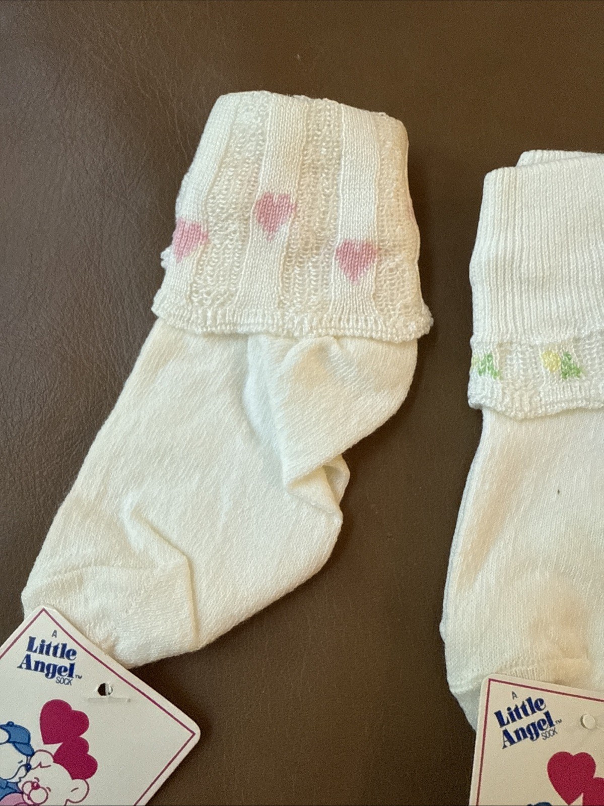 NOS 3 Pair Child’s 60’s Anklet Socks Cuff SZ 4-6 1/2 Nylon Cotton USA Made!