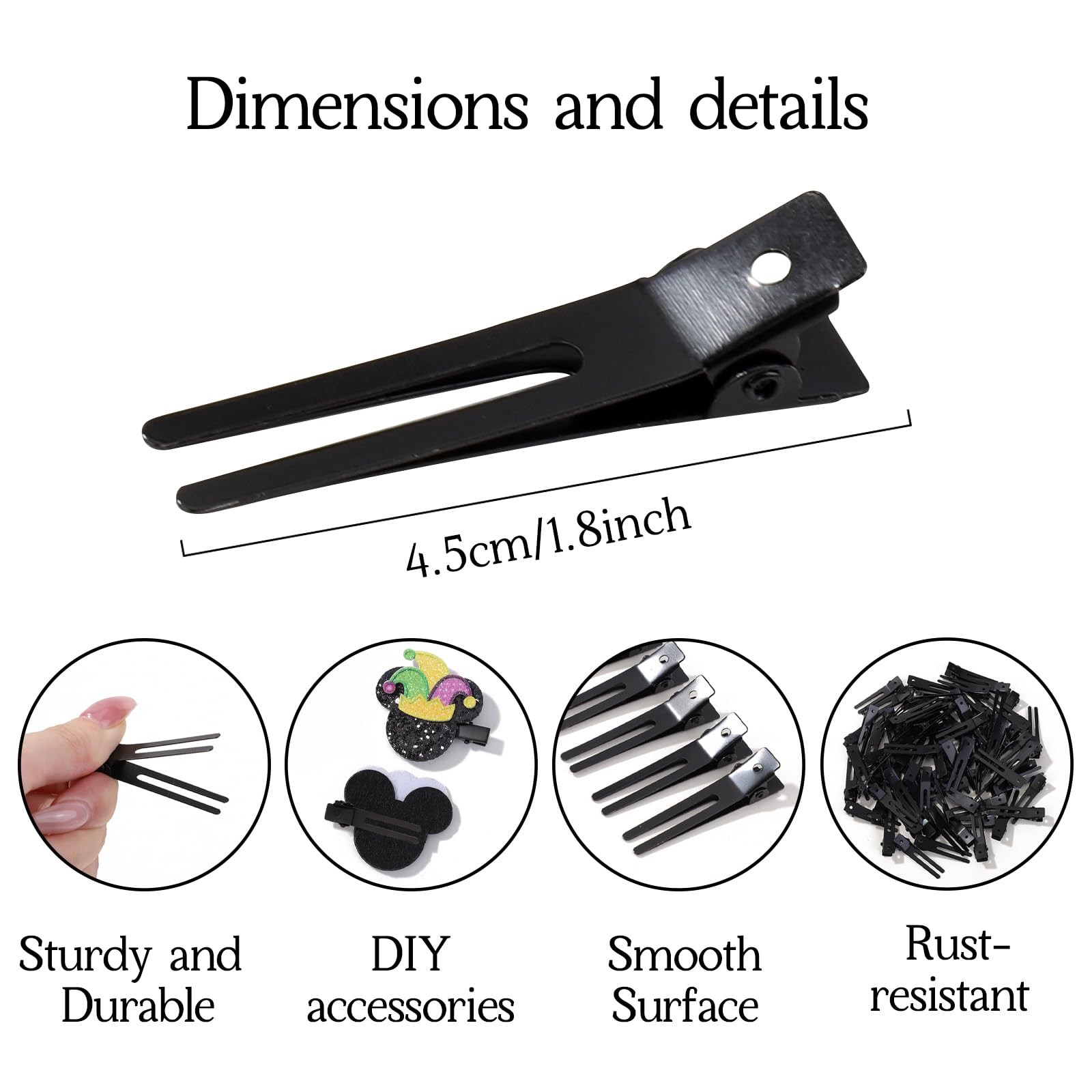 120pcs Double Prong Curl Clips, 1.8′ Stainless Steel Hair Clips for Hair Bow,…
