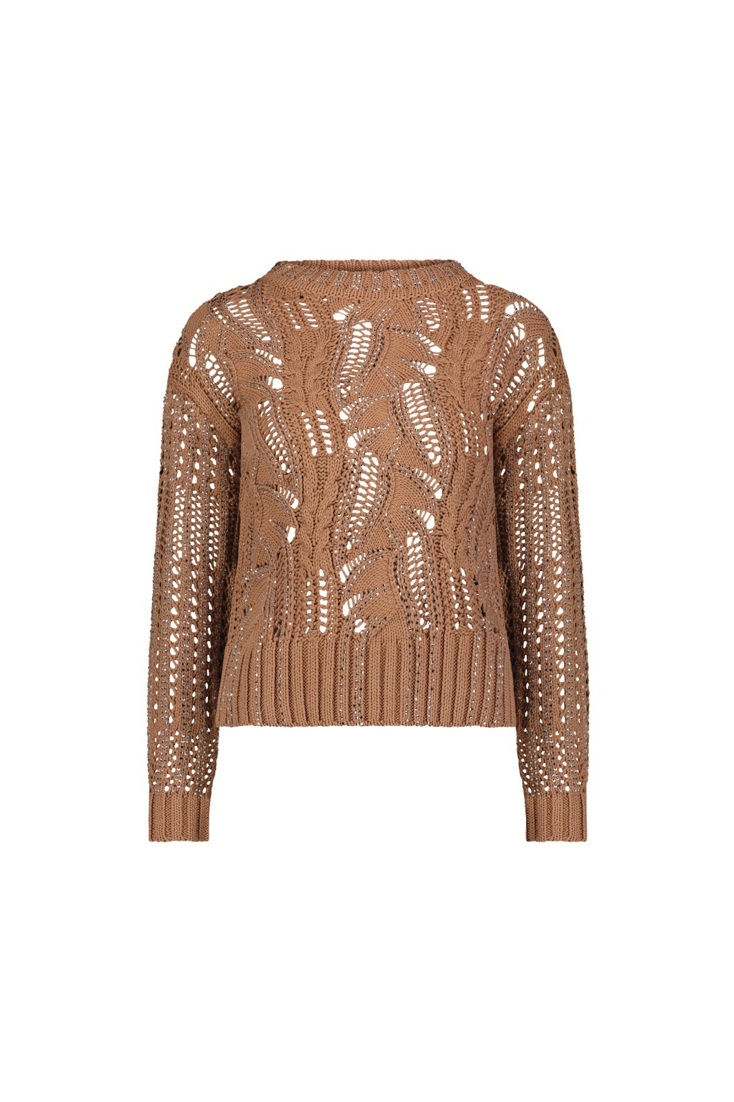 Elea Crystal Knit Sweater Mocha THE NOLI SHOP