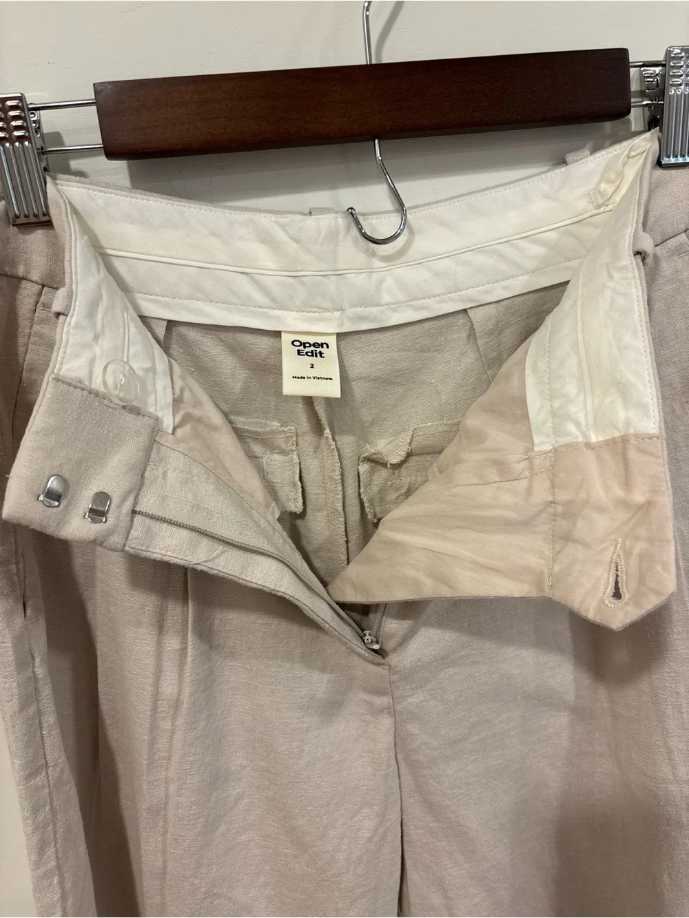 Open Edit Everyday Linen Blend Pants Trousers in Moonbeam NWT Size 2