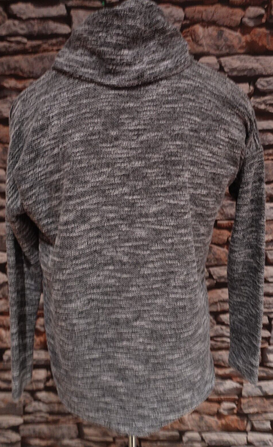 Quiz Luxury Warm Cowl Neck Long Sleeve Grey /White Ladies Jumper Size 10