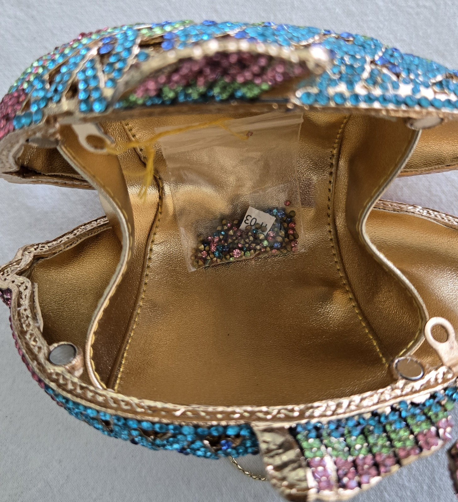 Goldfish Shaped Crystal Evening Bag Women Gorgeous Crystal Metallic Clutch Purse