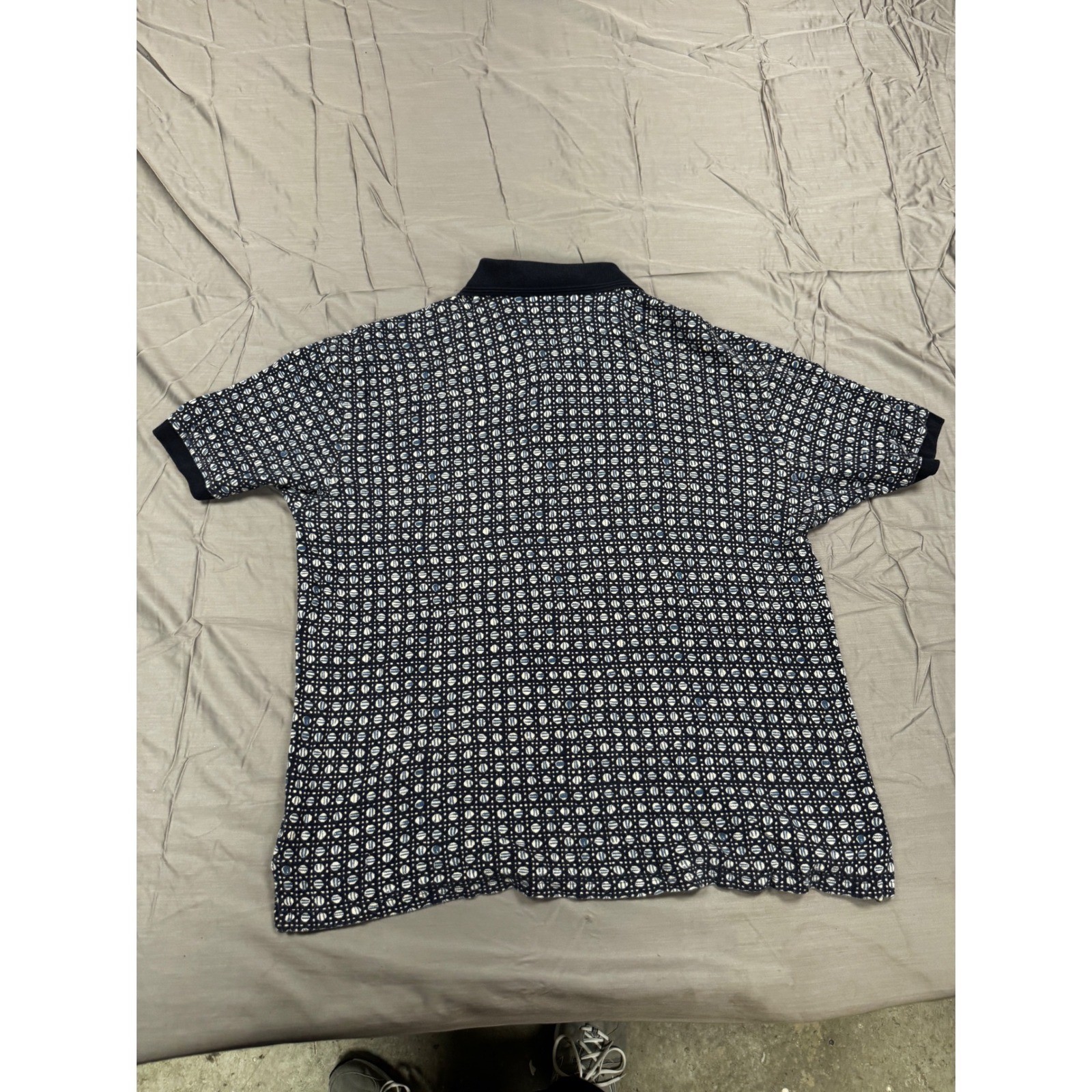 Ocean Pacific Mens XXL Geometric Circle Print Cotton Rayon Polo Shirt