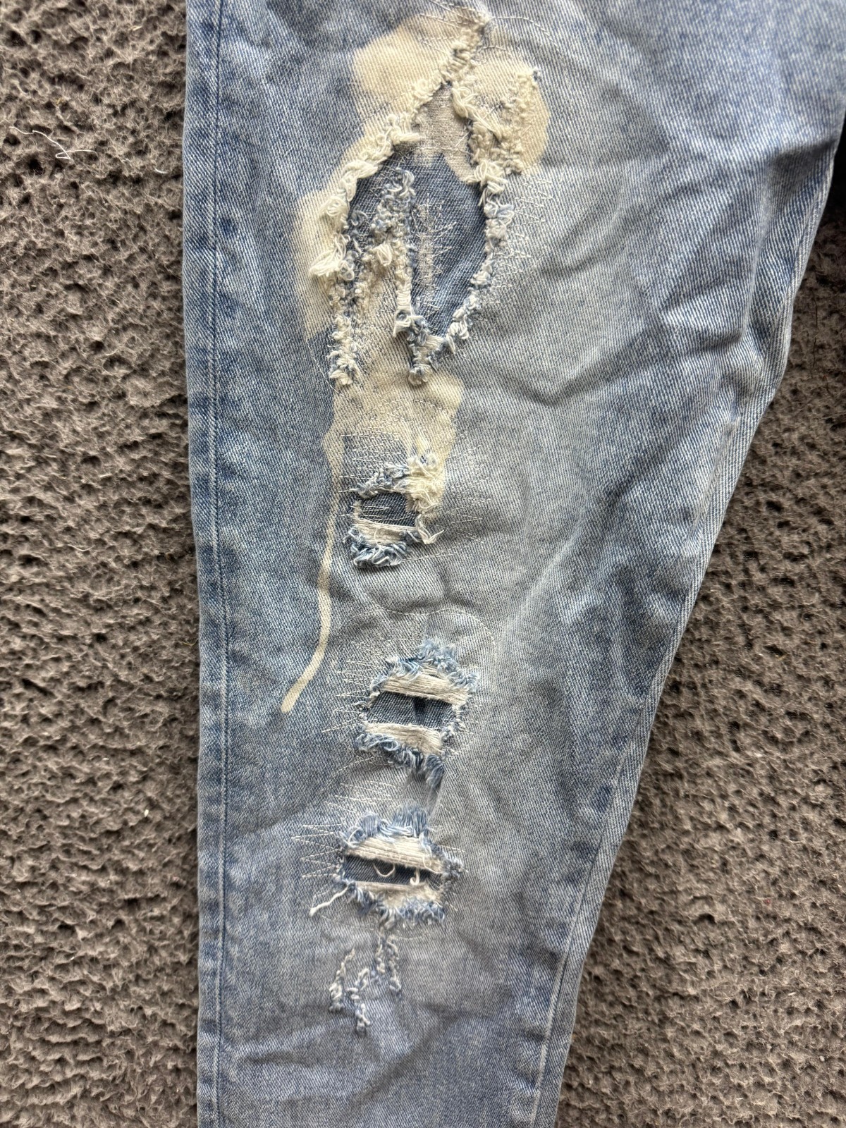 Ksubi Van Winkle RAF Repaired Button-Fly Skinny Jeans Light Wash Mens Size 33