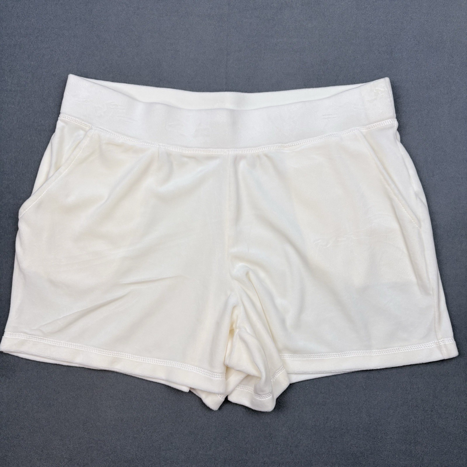 Juicy Couture Oyster Velour Short Sleeve Hoodie & Shorts Set Rhinestone