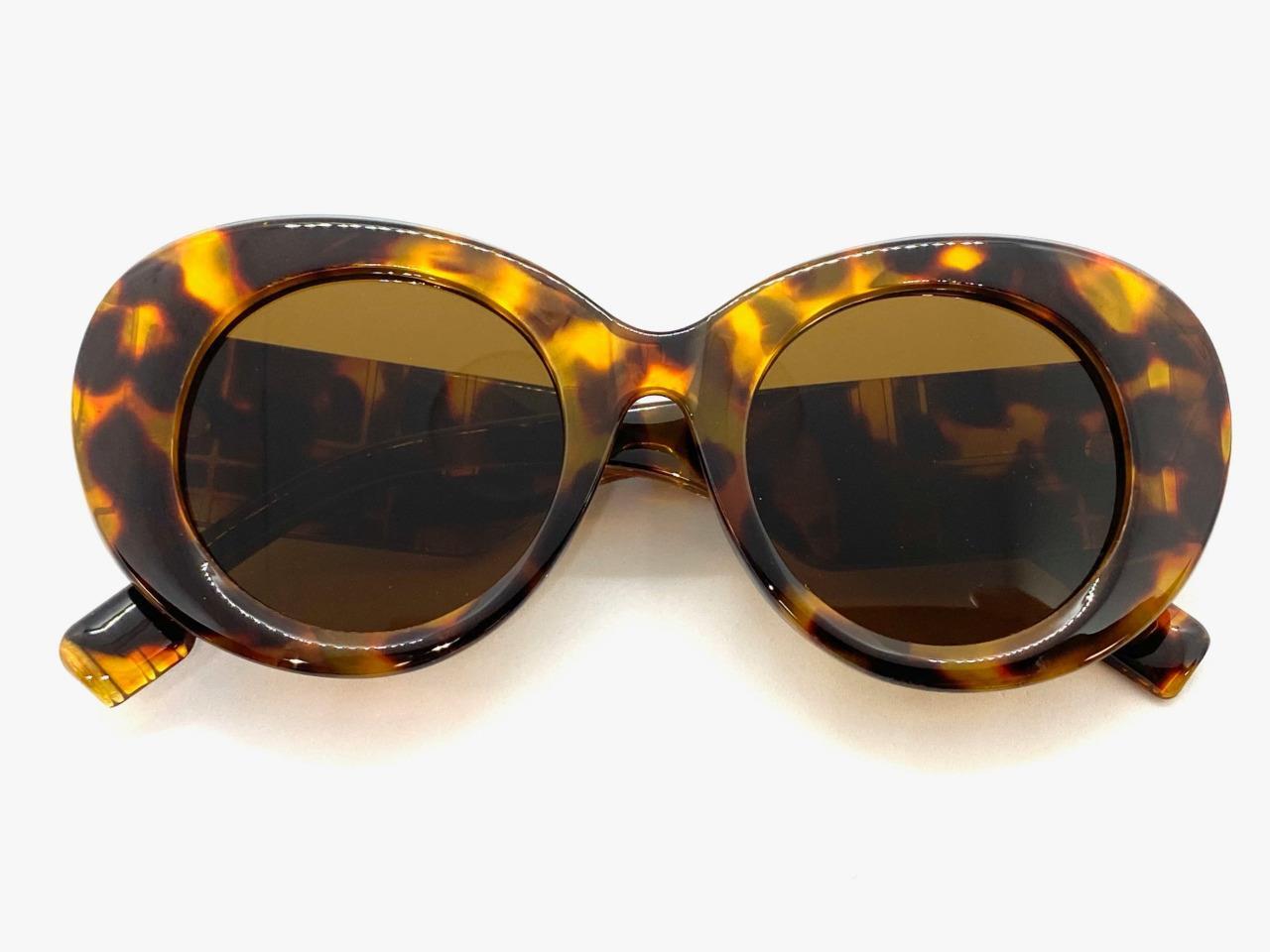 Classic Funky Vintage Retro Style SUNGLASSES Thick Round Tortoise Leopard Frame