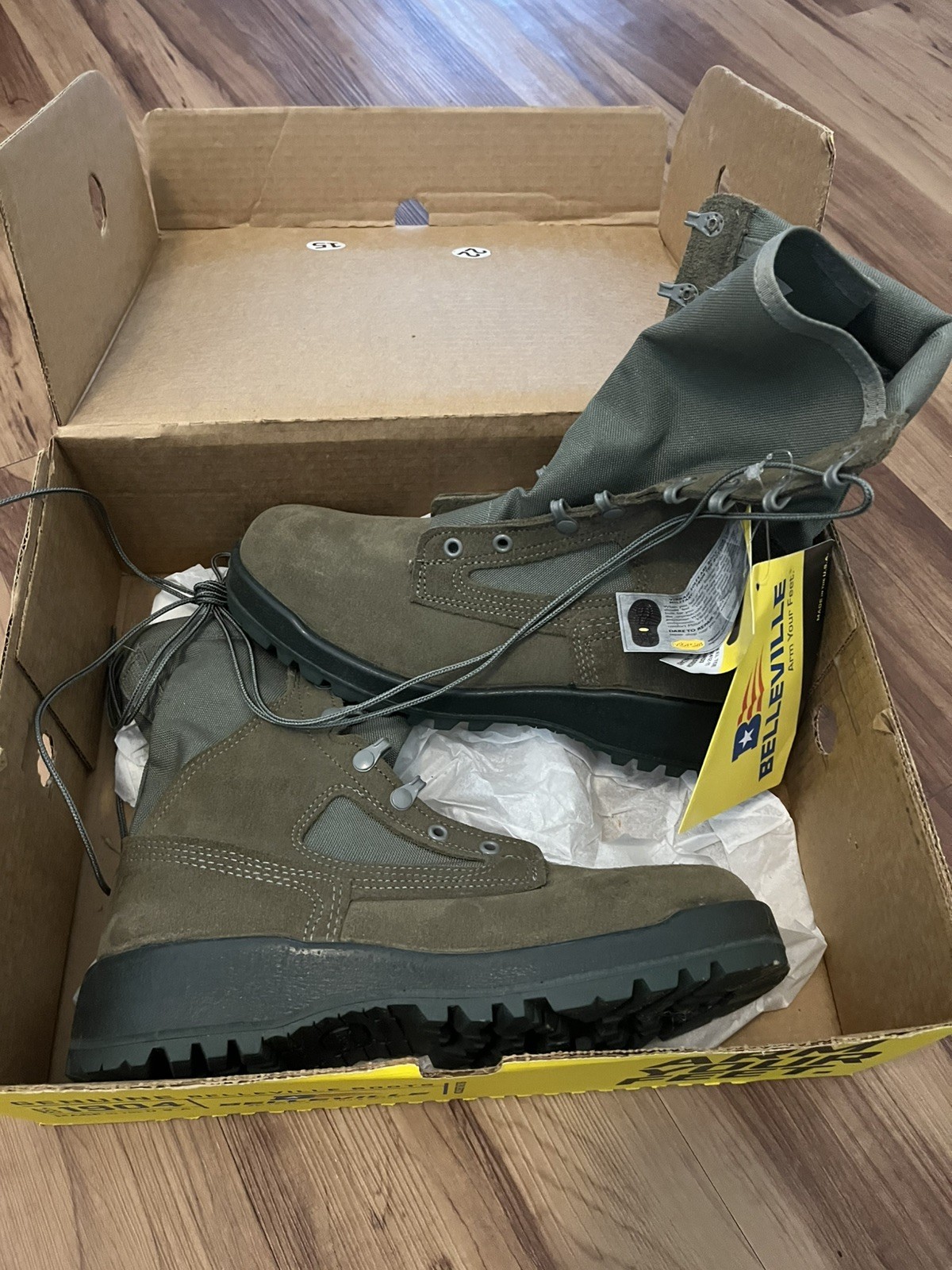 Belleville USAF Hot Weather Safety Boots 600 ST Men’s 9R Sage Green w/TAG &BOX