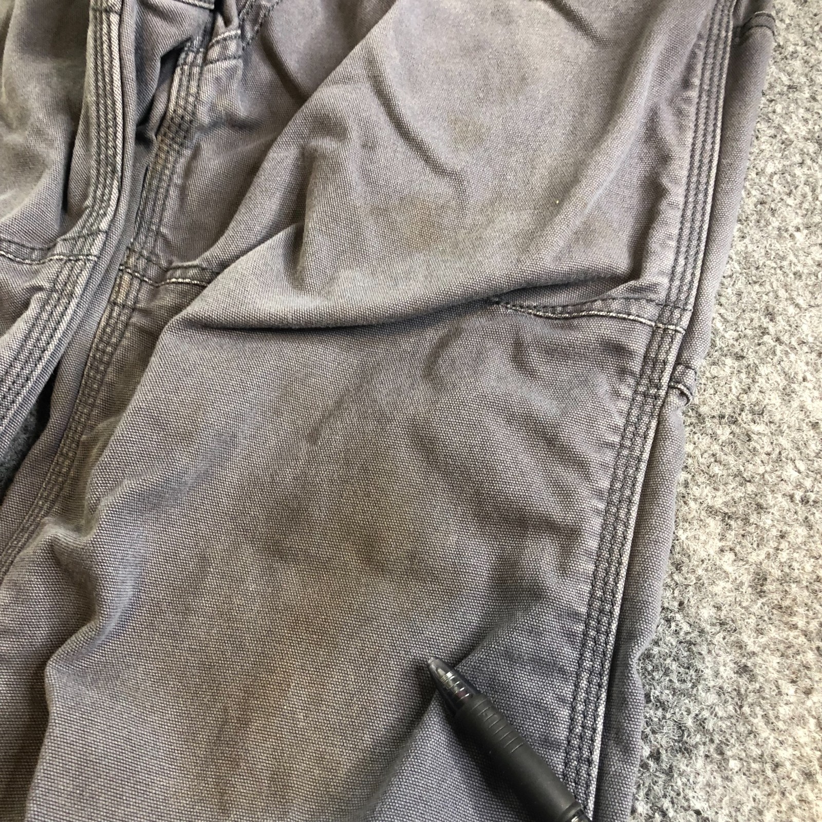 Carhartt Double Knee Pants Mens 30×30 Blue Distressed Relaxed Flex Grunge Baggy