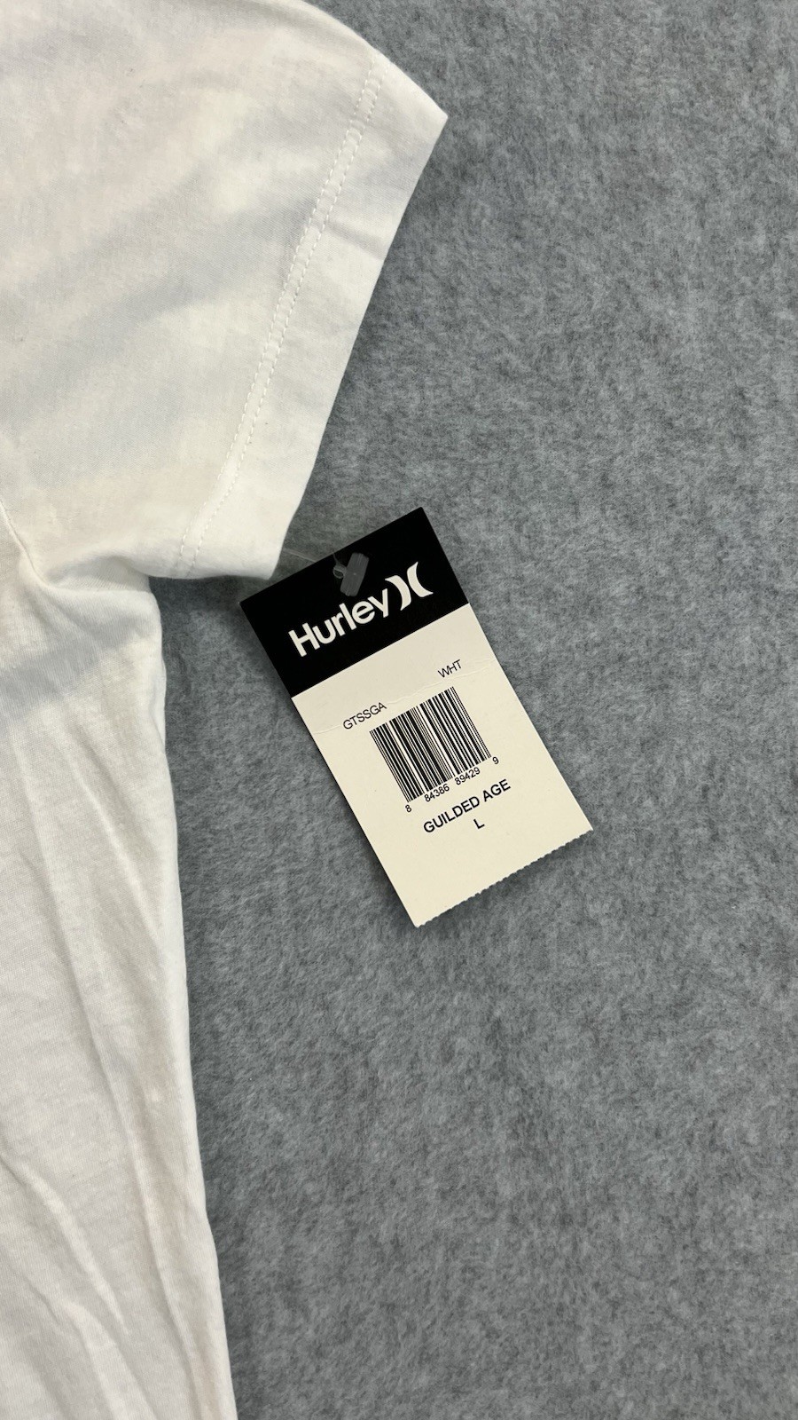New Y2K Hurley White V-Neck Butterfly Graphic T-Shirt Size Large