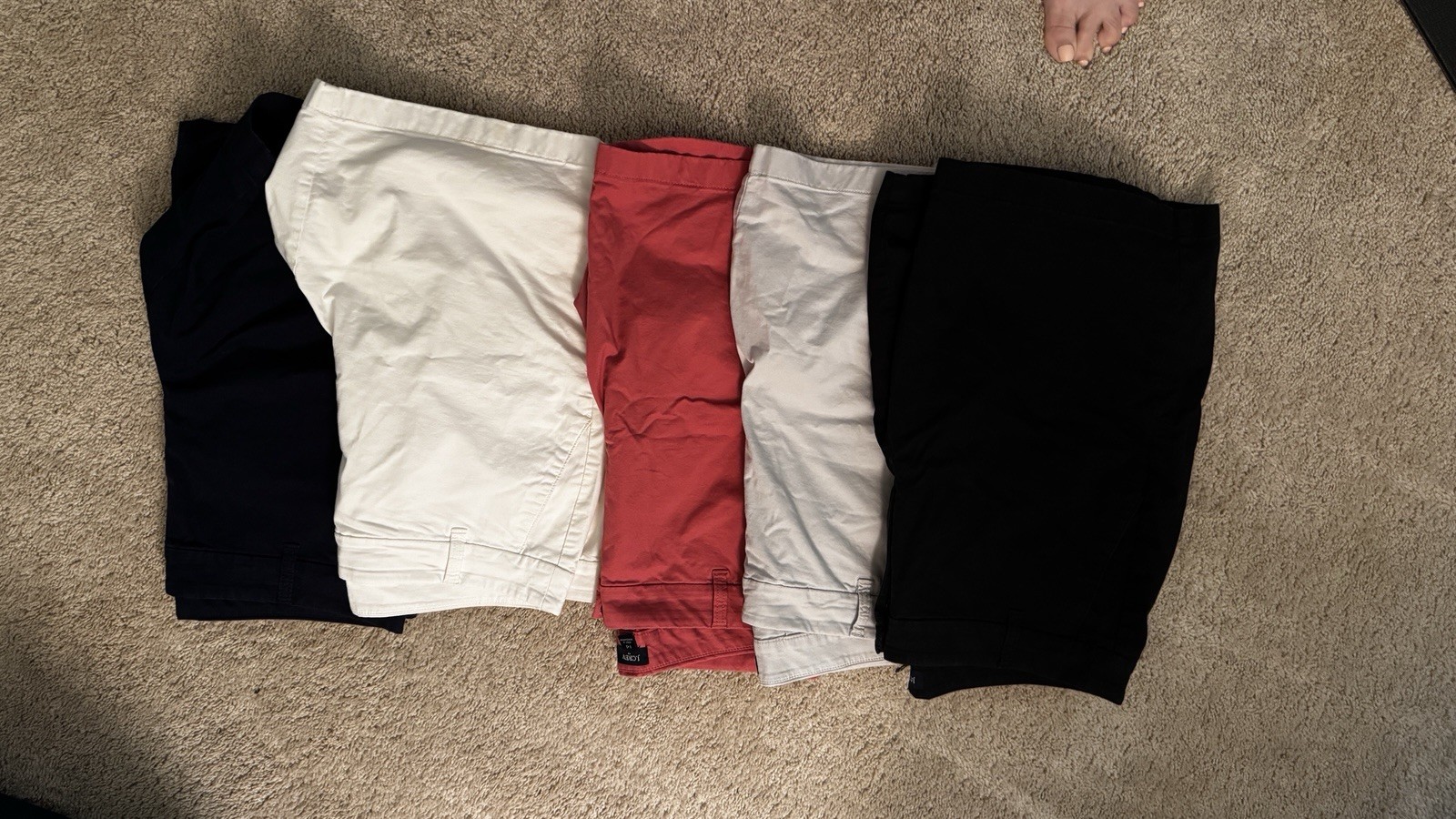 Lot of 5 J.Crew Factory 9” Frankie Bermuda Chino Shorts Sz 14
